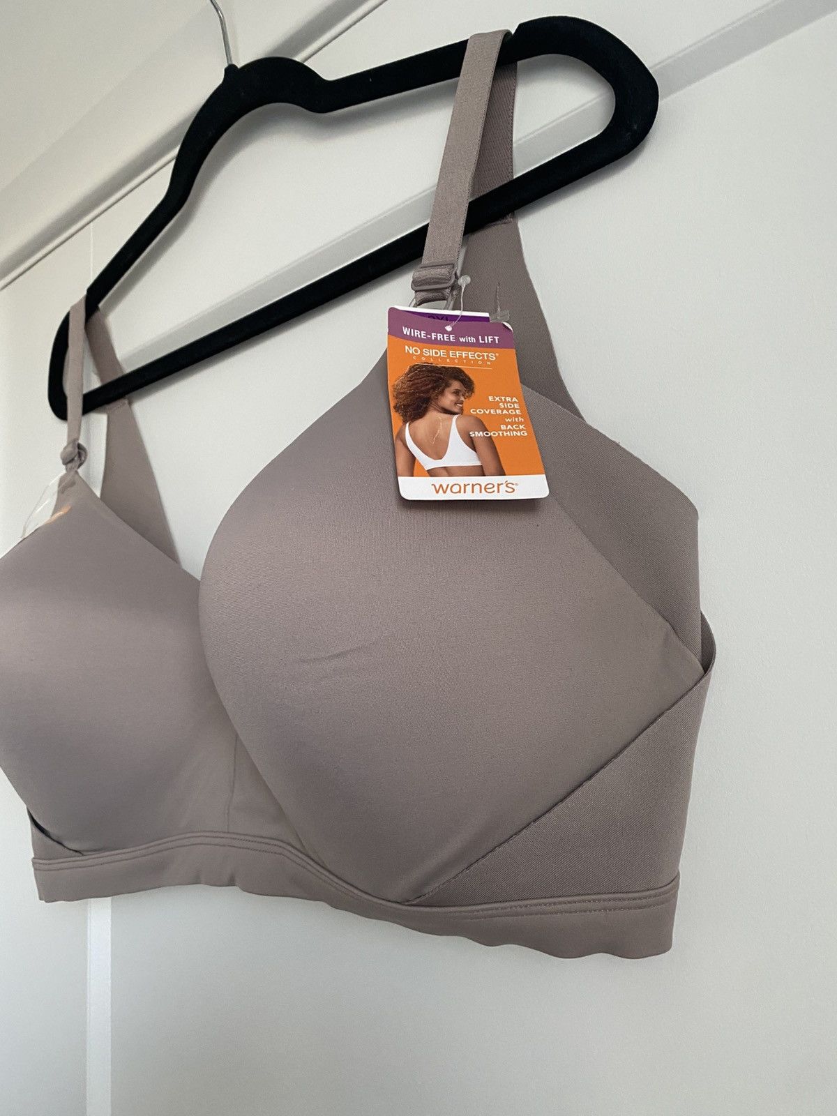 Warner Bros NWT Warner's No Side Effects wire free bra Mink grey 2XL Size ONE SIZE - 4 Thumbnail