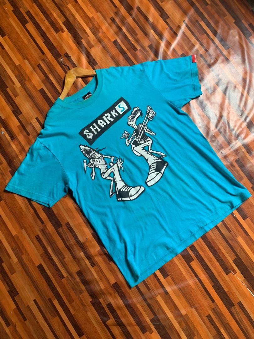 Japanese Brand e34 COOL🔥PUNK DRUNKERS sharks rock band punk Size US L / EU 52-54 / 3 - 9 Thumbnail