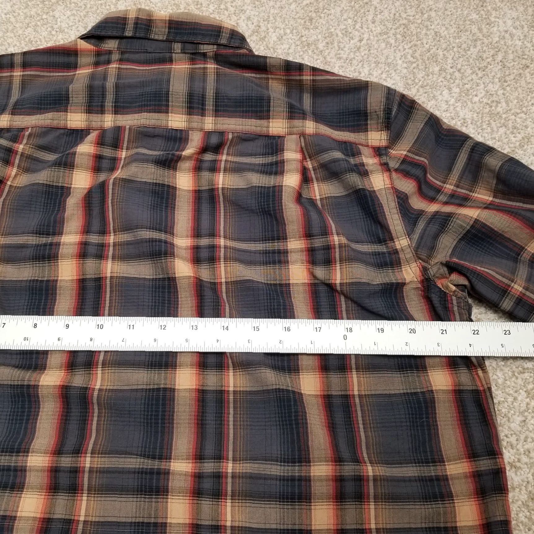 Carhartt Carhartt Shirt Mens M Grey Tan Red Plaid Button-Down Outdoor Casual Long Sleeve Cotton Button-Up Shirt Mens Size US M / EU 48-50 / 2 - 7 Thumbnail