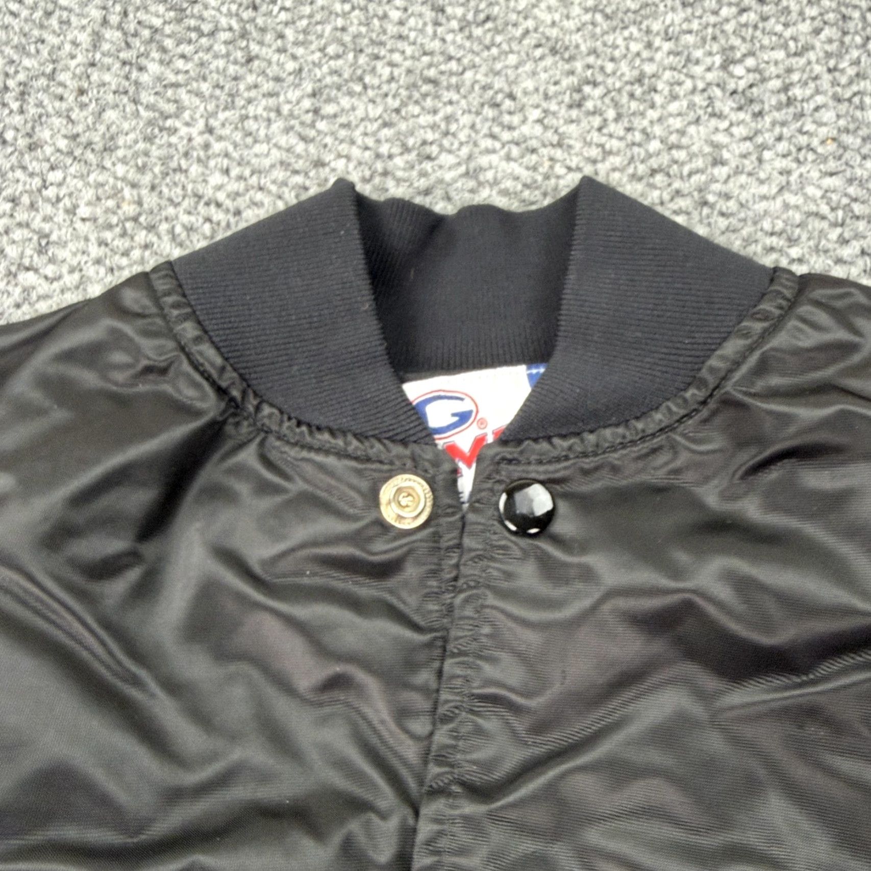 Vintage VINTAGE Chevrolet Corvette Jacket Mens M Black Satin Snap Bomber Game Sportswear Varsity Embroidered Logo Pockets Cars 90s Mens Size US M / EU 48-50 / 2 - 3 Thumbnail