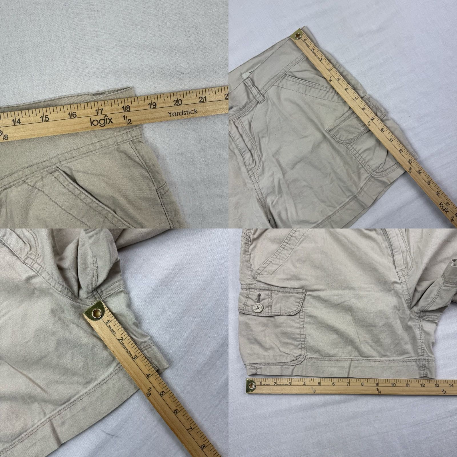 Vintage VINTAGE UNIONBAY Cargo Shorts Womens 15 Khaki Hipster Y2K Boy Fit Size 36" / US 14 / IT 50 - 8 Thumbnail