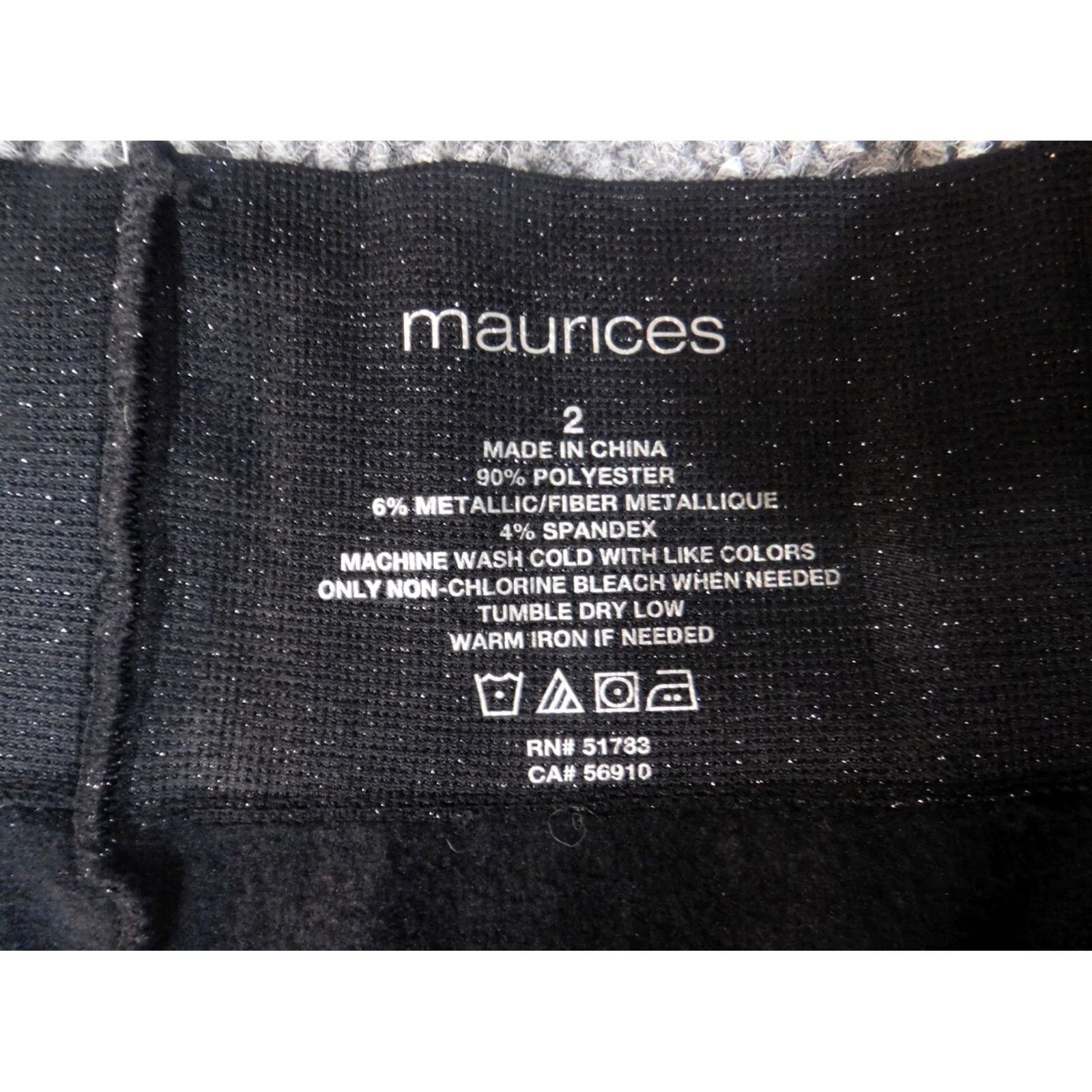 Vintage Maurices pants Womens 2 black leggings pull-on stretch jegging Slim Straight 19in inseam Size 26" / US 2 / IT 38 - 3 Thumbnail