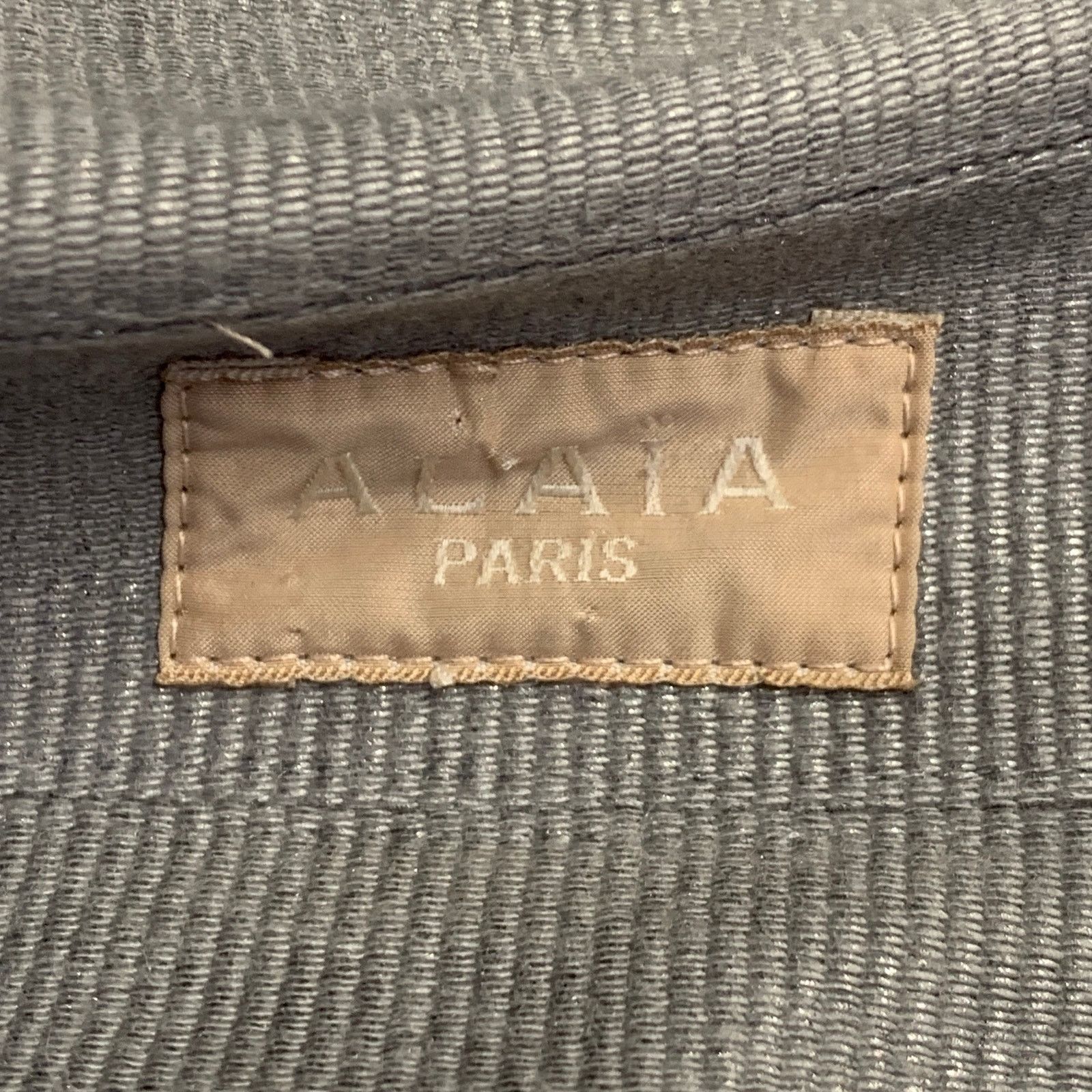 Alaia ALAIA Grey Silver Cotton Twill Belted Double Breasted Coat Size L / US 10 / IT 46 - 6 Thumbnail