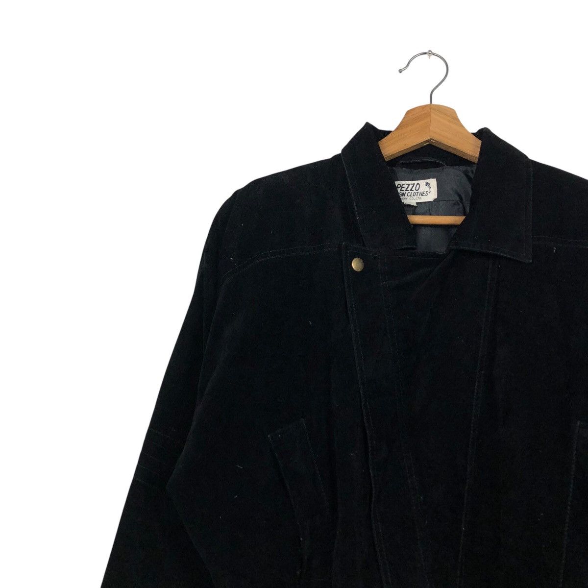 Japanese Brand Vintage Pezzo Design Black Velour Moto Jacket Issey Miyake Size US M / EU 48-50 / 2 - 8 Thumbnail