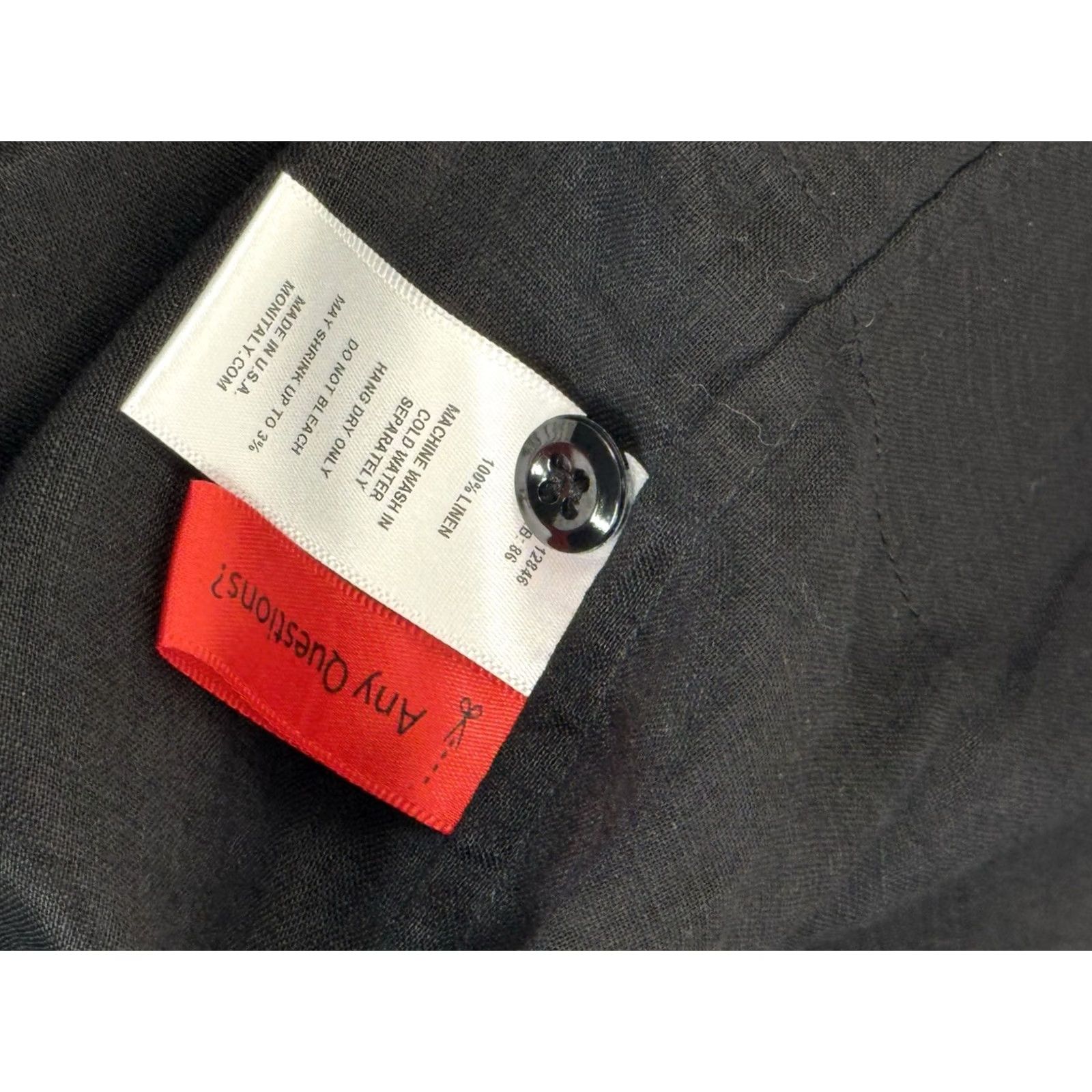 Monitaly Monitaly Los Angeles California Linen 4 Pocket Guayabera Shirt S Black Short Sleeve Button-Up Mens X Size US S / EU 44-46 / 1 - 7 Thumbnail