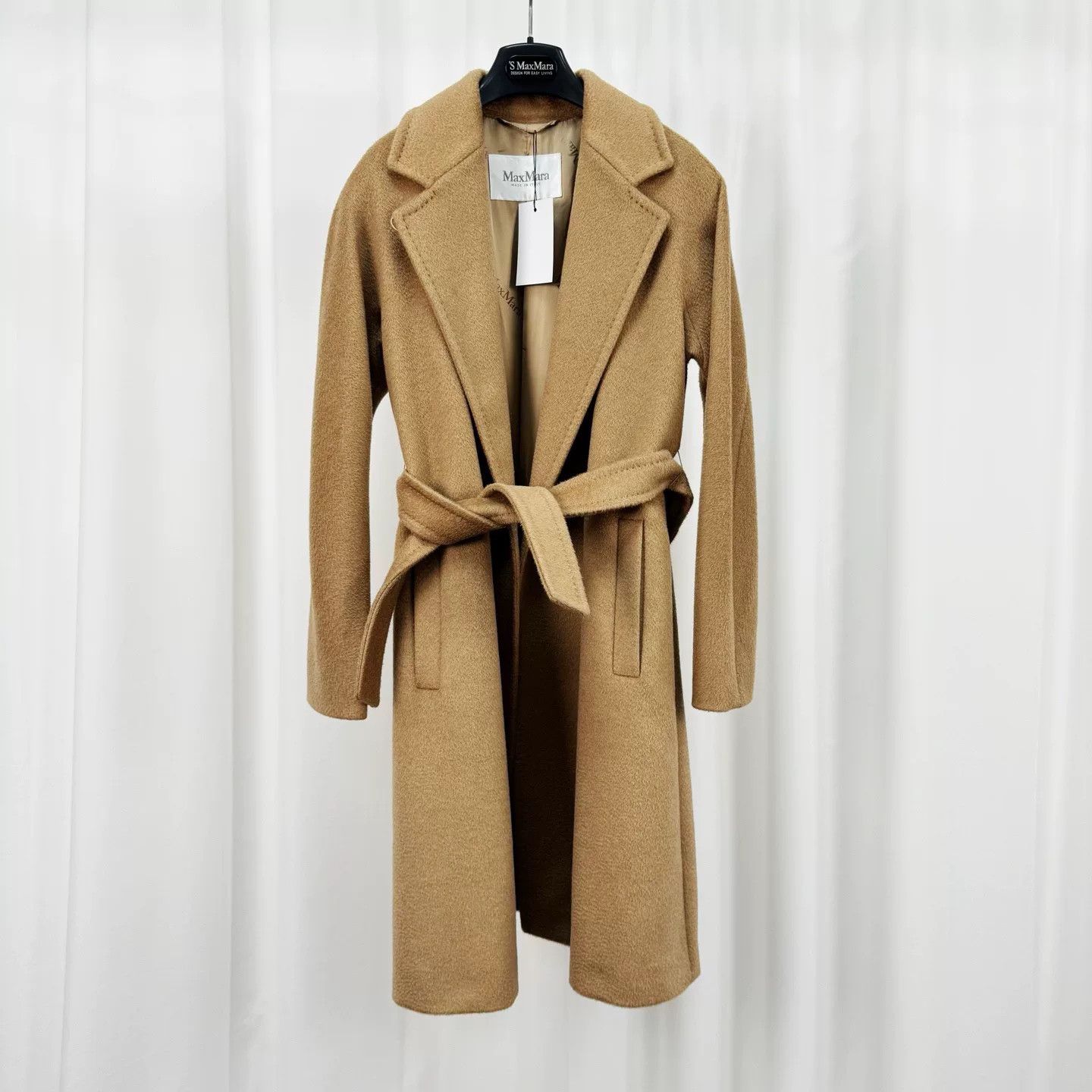 Max Mara maxmara camel wave pattern coat Size S / US 4 / IT 40 - 1 Thumbnail