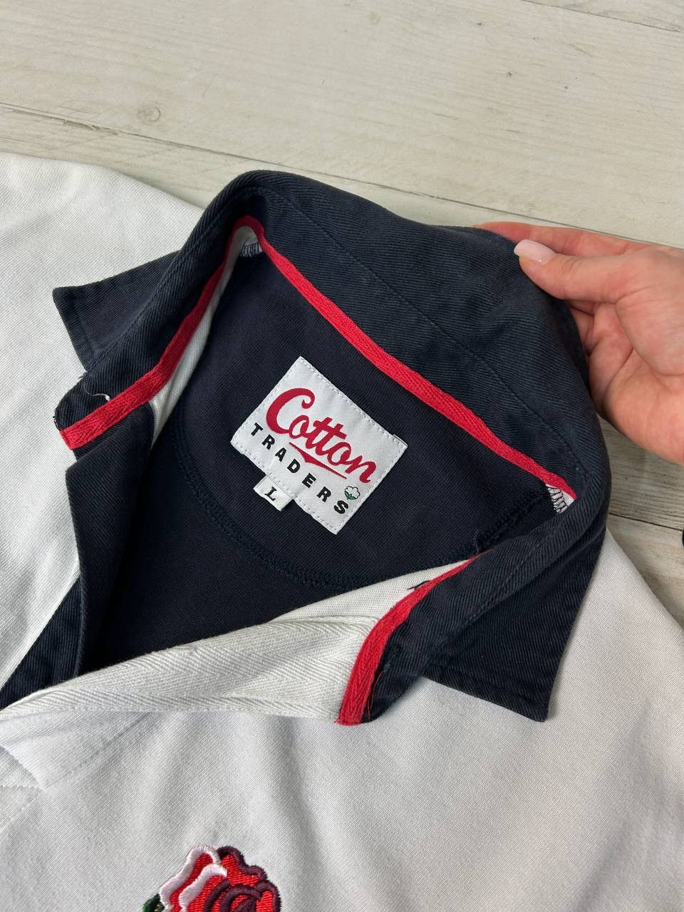 Cotton Traders Cotton Traders England Union Rugby Polo Shirt Size US L / EU 52-54 / 3 - 5 Thumbnail