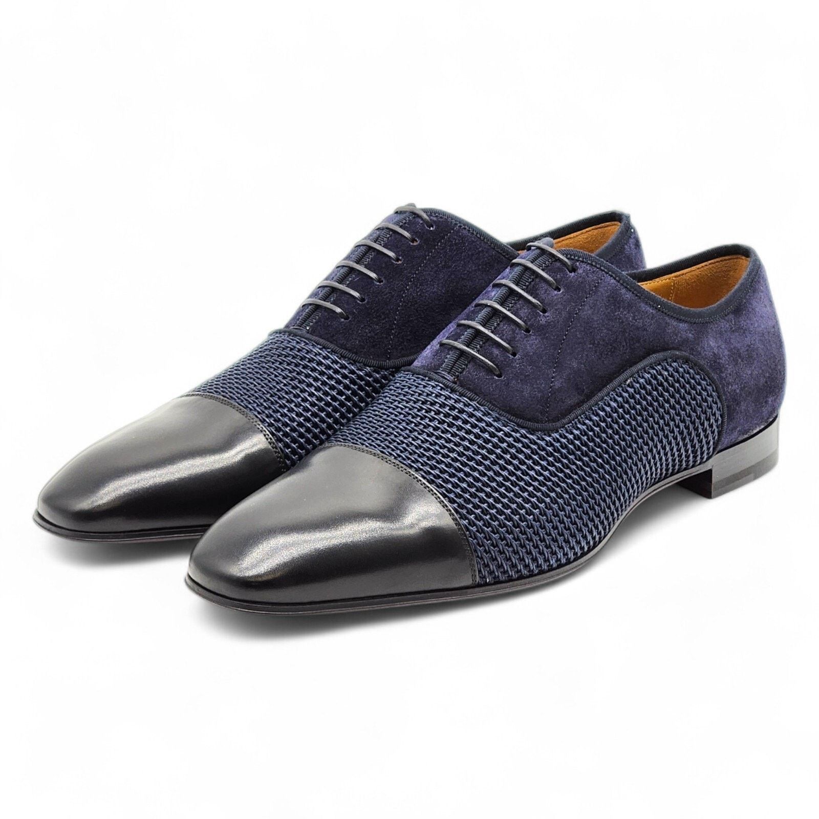 Christian Louboutin Greggo Leather And Suede Oxford Shoes - Blue Eu 43 / Us 10, Men's