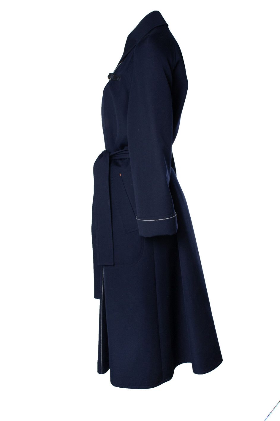 Hermes Hermes, blue wool trench coat Size M / US 6-8 / IT 42-44 - 2 Thumbnail