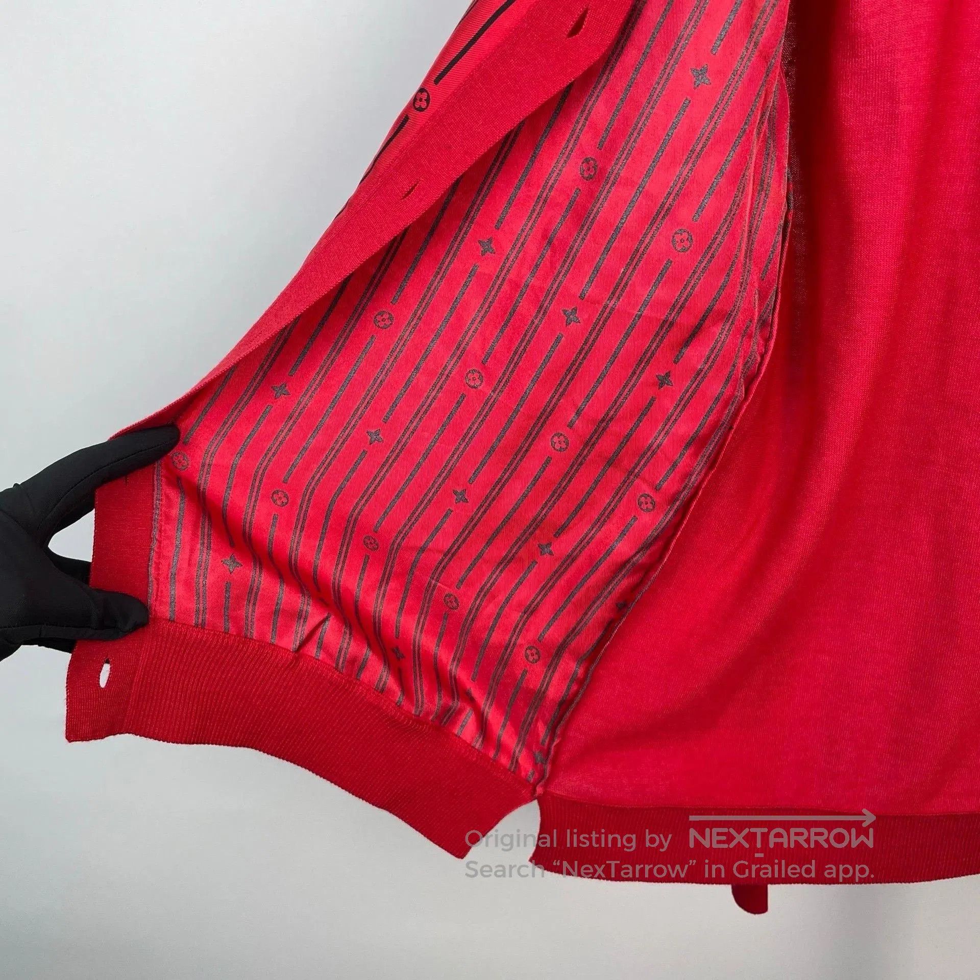 Louis Vuitton Louis Vuitton Red Striped Pearl Button Cardigan. Size XS / US 0-2 / IT 36-38 - 4 Thumbnail
