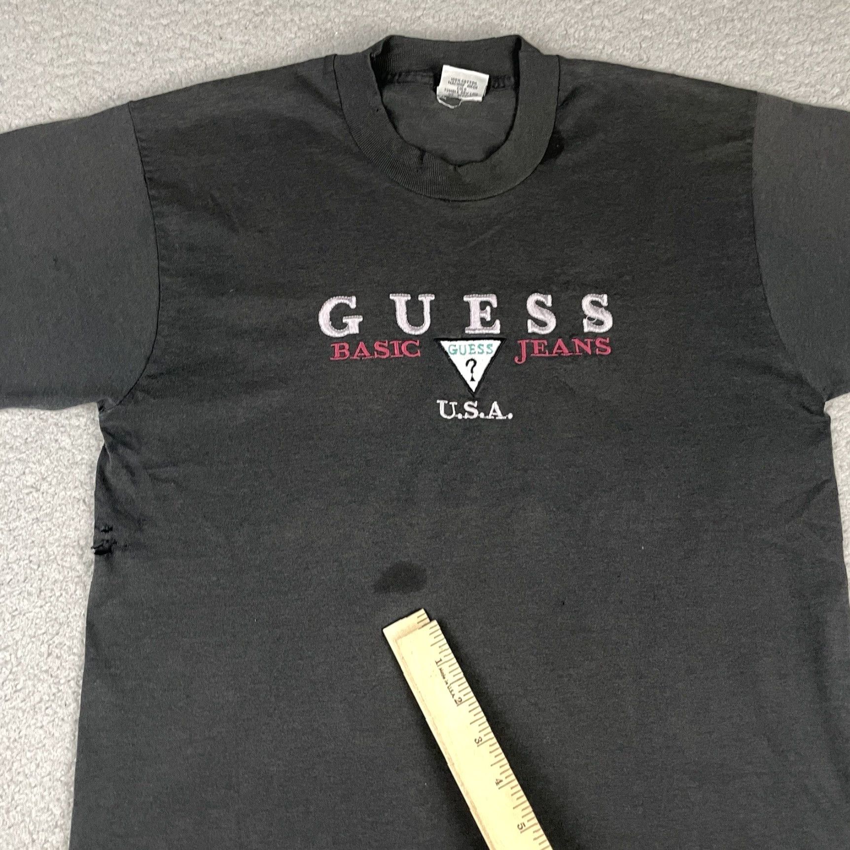 Guess VINTAGE GUESS TSHIRT Adult Medium Black Logo 90s Hip Hop Grunge Retro Mens M Size US M / EU 48-50 / 2 - 7 Thumbnail