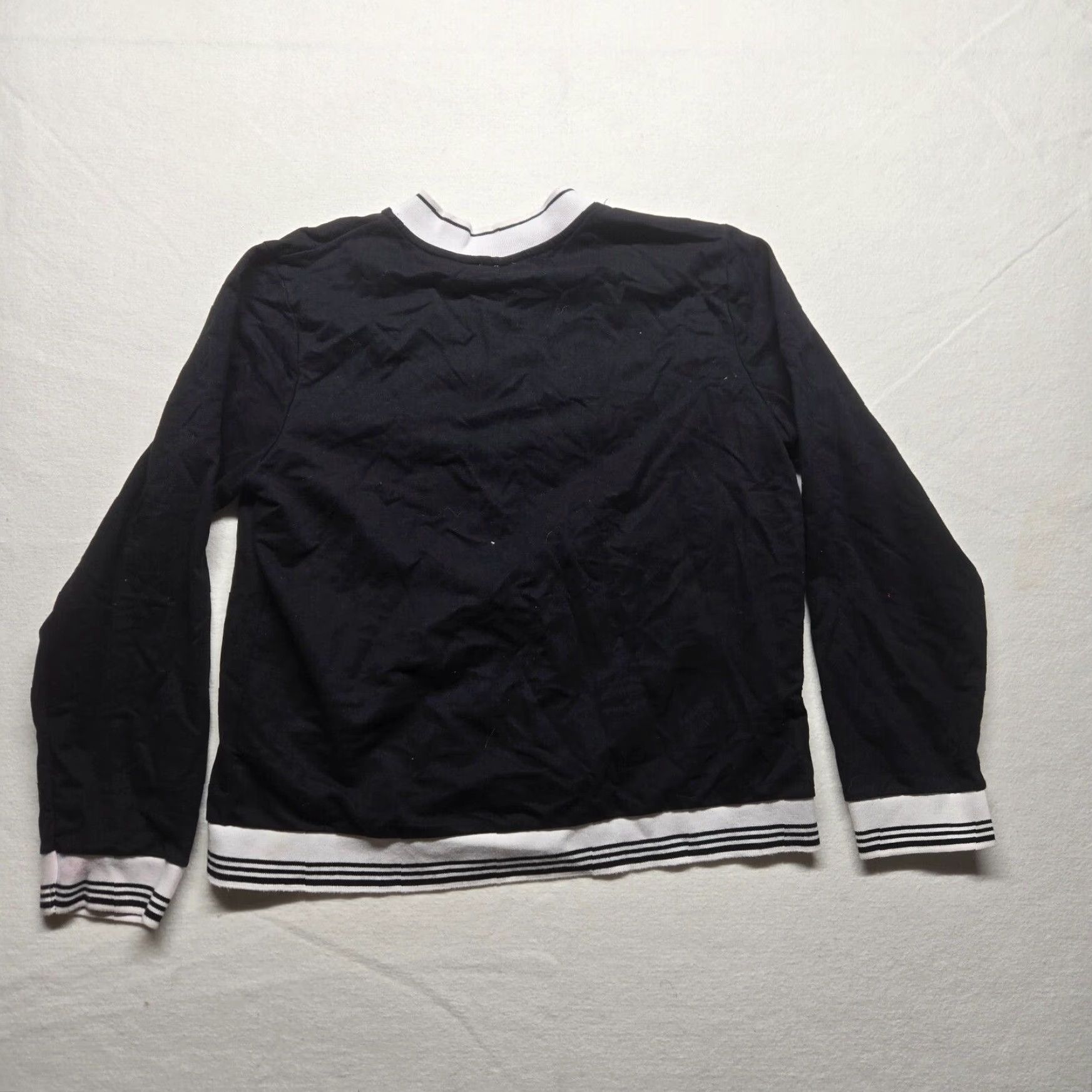 Vintage Cappagallo Black Velour Full Zip Jacket Sweater Women's Large Long Sleeve Size L / US 10 / IT 46 - 7 Thumbnail