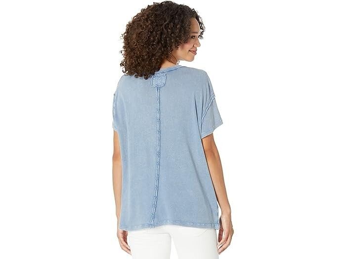 Free People Free People We The Free Cutout Tee Mediterranean Blue ( XS ) Size XS / US 0-2 / IT 36-38 - 2 Thumbnail