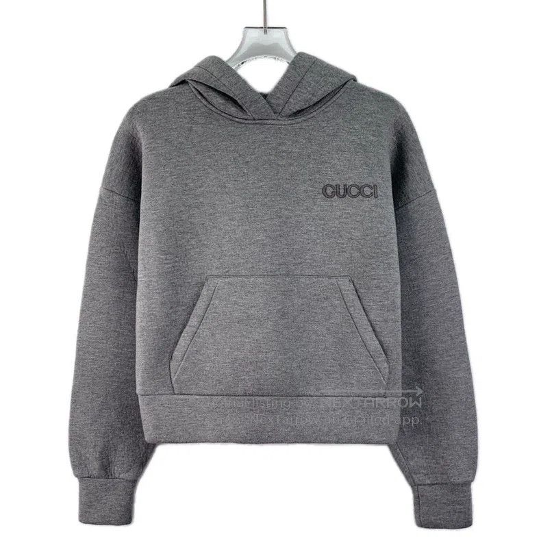 Gucci Gucci Grey logo letter embroidery hooded long-sleeved swea Size XXS / US 00 / IT 34 - 1 Thumbnail