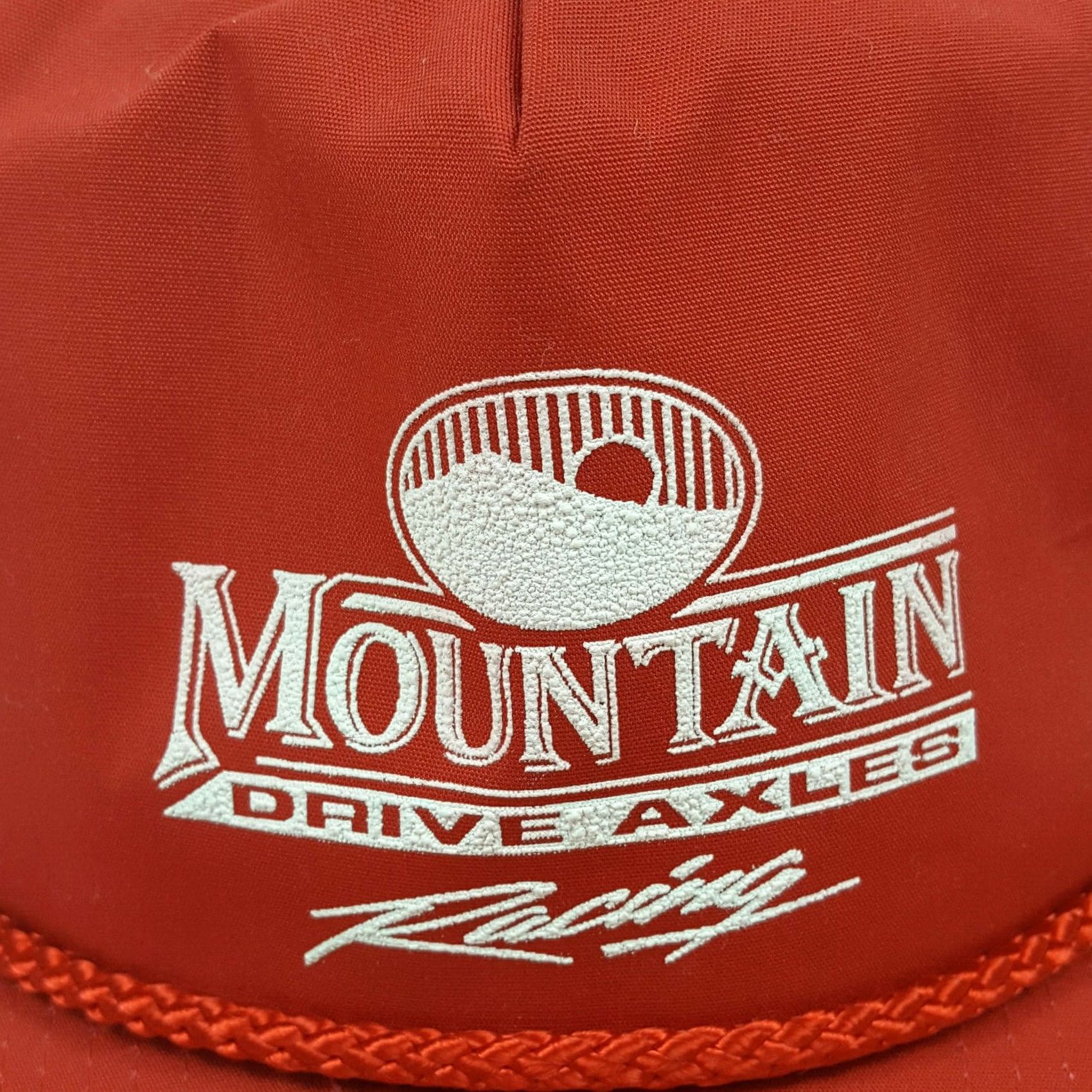 Vintage VINTAGE Mountain Axles Racing Puff Print Snapback Trucker Hat Hipster Men Adjustable Red Racing 80s Retro Solid Sport Baseball Cap Size ONE SIZE - 3 Thumbnail