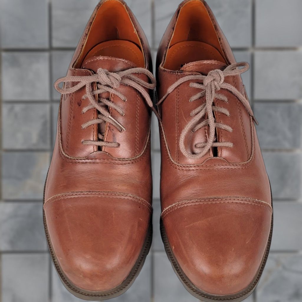 Timberland Timberland Mens Dress Oxford Cap Toe Leather Shoes Brown D Rubber Outsole 9 M Cap Toe 96081 Size ONE SIZE - 1 Thumbnail