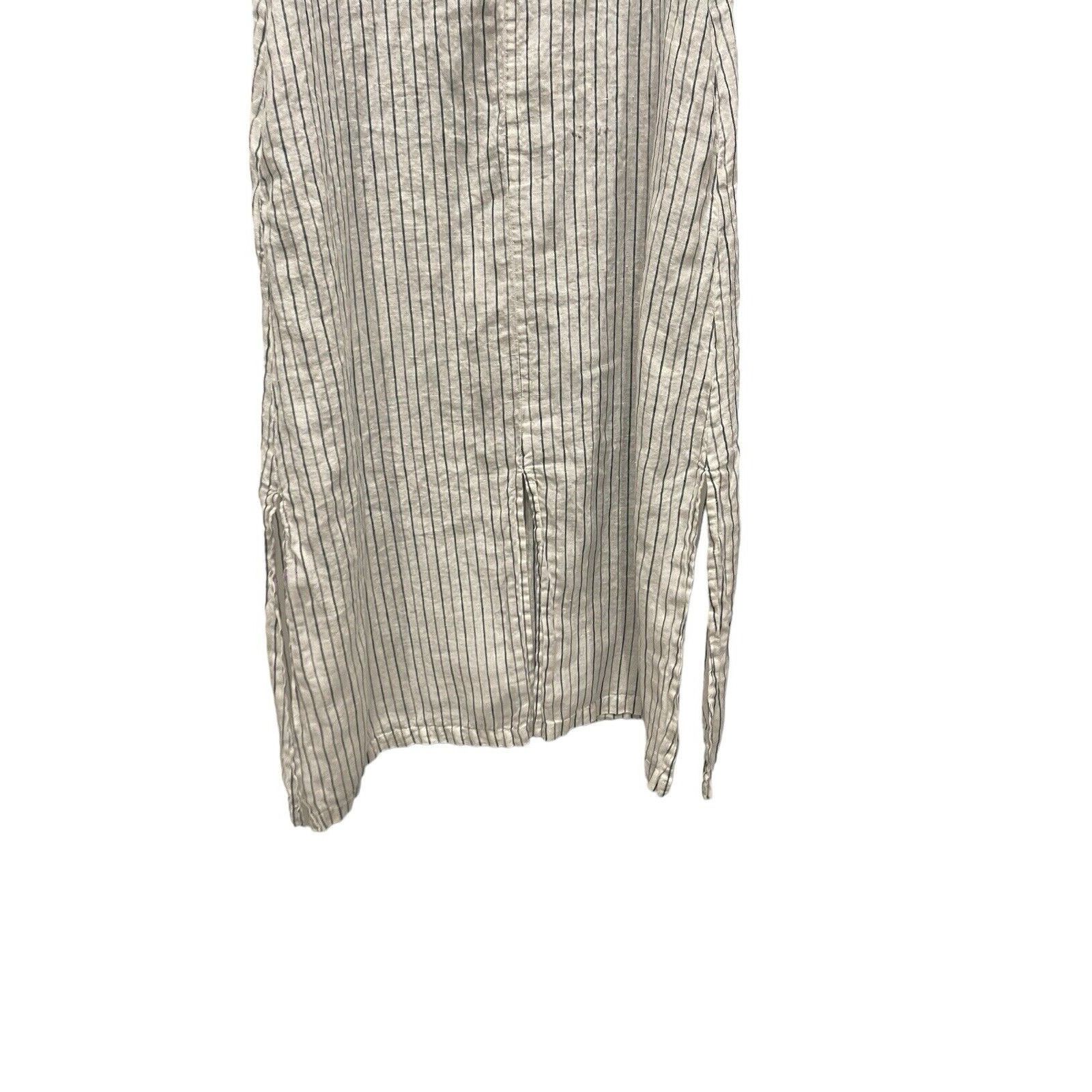 FLAX FLAX Designs LINEN Open Dress PAPAYA STRIPE size: S Size S / US 4 / IT 40 - 2 Thumbnail