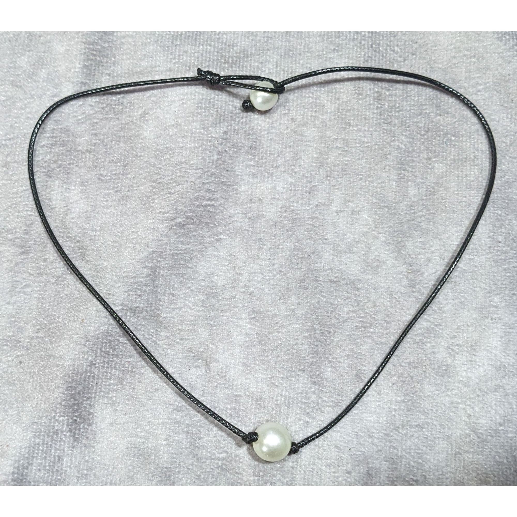 Other Minimalist Faux Pearl Necklace On Black Cord Size ONE SIZE - 6 Thumbnail