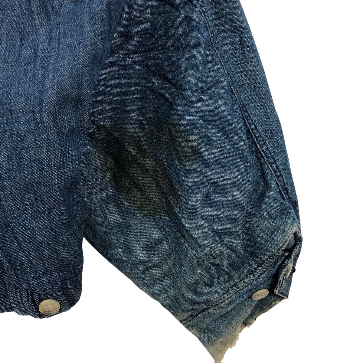 Edwin Vintage 80s EDWIN USA Indigo Bomber Jacket Size M / US 6-8 / IT 42-44 - 5 Thumbnail