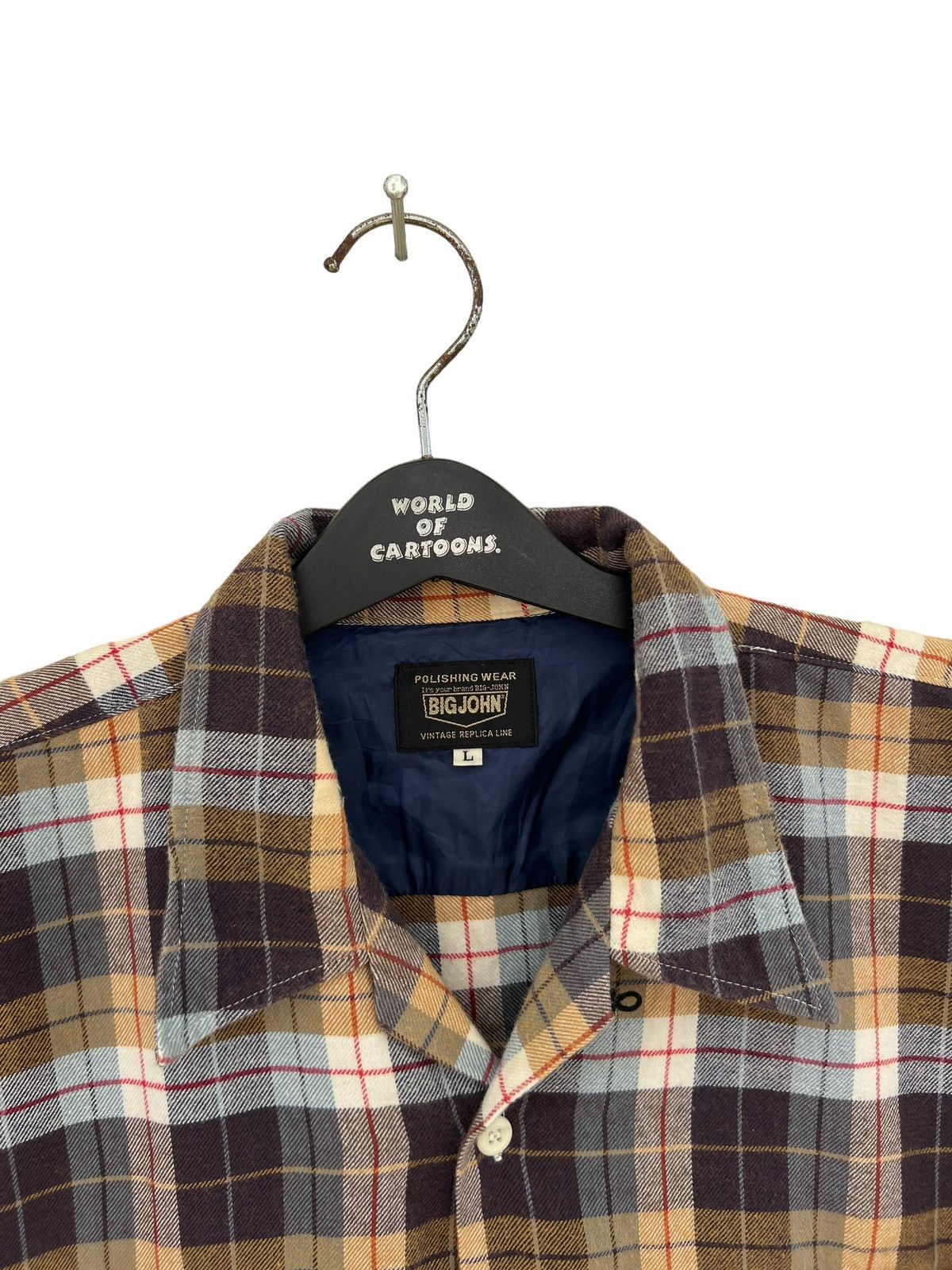 Big John Vintage 90s Big John Japan Double Flap Pocket Plaid Flannel Size US L / EU 52-54 / 3 - 7 Thumbnail