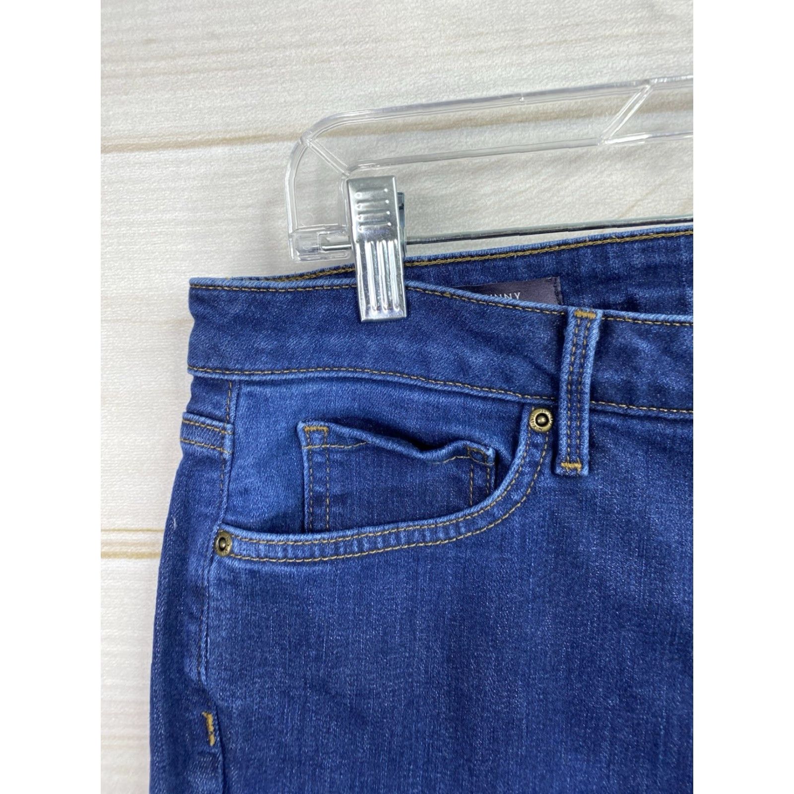 NYDJ NYDJ Ami Jeans Womens 12P Skinny 5-Pocket Denim Dark Blue Stretch Mid Rise Petite - USA Brand NYDJ - Jeans Size 34" / US 12 / IT 48 - 2 Thumbnail