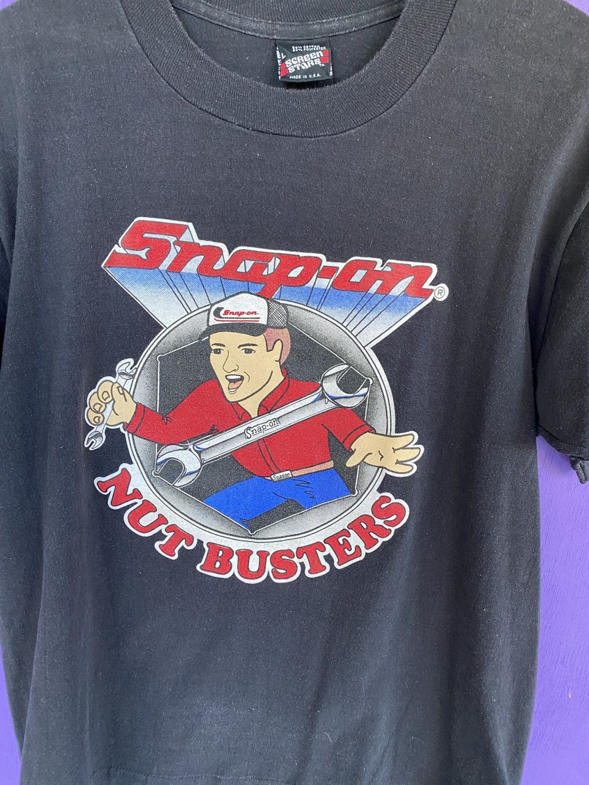 Other Vintage 90s Snap on racing nut busters t-shirt Size US L / EU 52-54 / 3 - 3 Thumbnail
