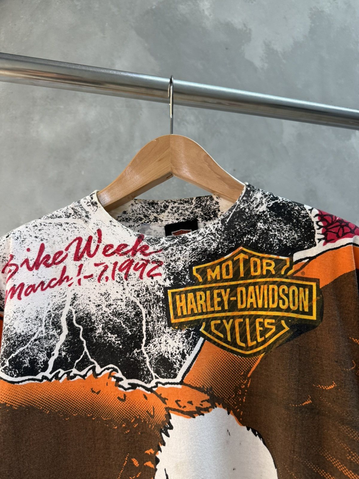 Harley Davidson Vintage 1992 Harley Davidson Bike Week AOP Eagle T Shirt USA Size US L / EU 52-54 / 3 - 6 Thumbnail