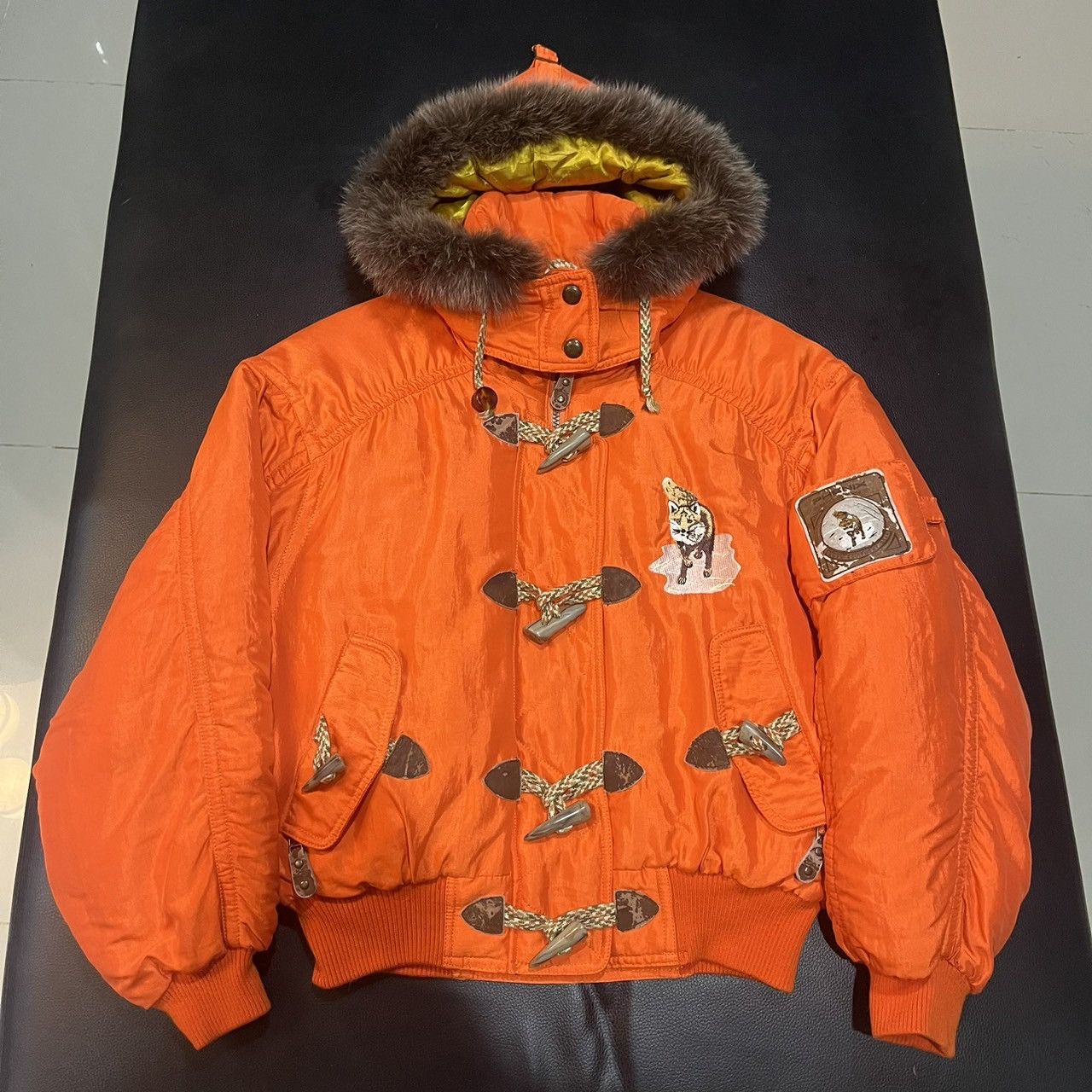 Phenix Vintage Phenix Fox Hooded Down Jacket Ski Wear Orange Size US M / EU 48-50 / 2 - 2 Thumbnail