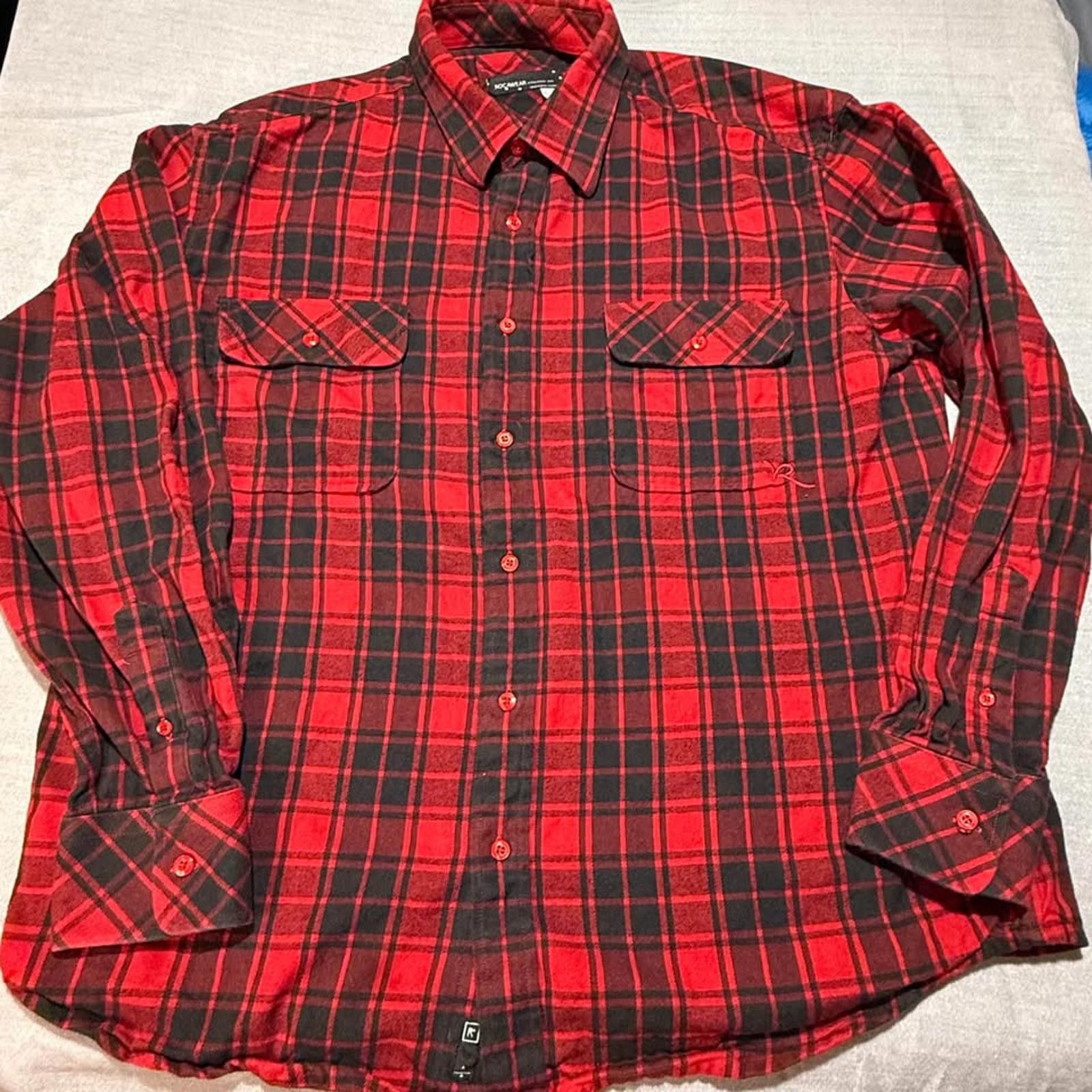 Rocawear Roca wear Men's XL Black/Red Buffalo Plaid Button Shirt Size US XL / EU 56 / 4 - 1 Thumbnail