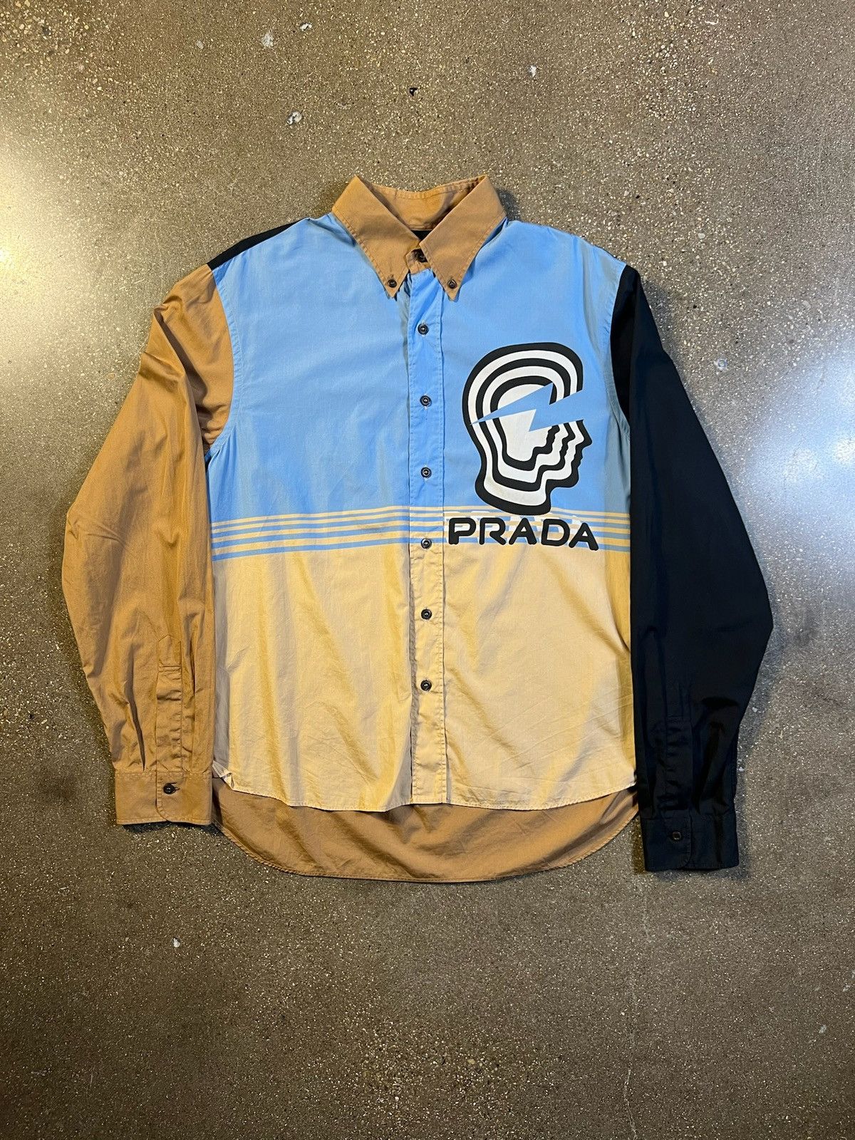 Prada Prada SS20 Head Logo Color Block Button Up Size US XL / EU 56 / 4 - 1 Thumbnail