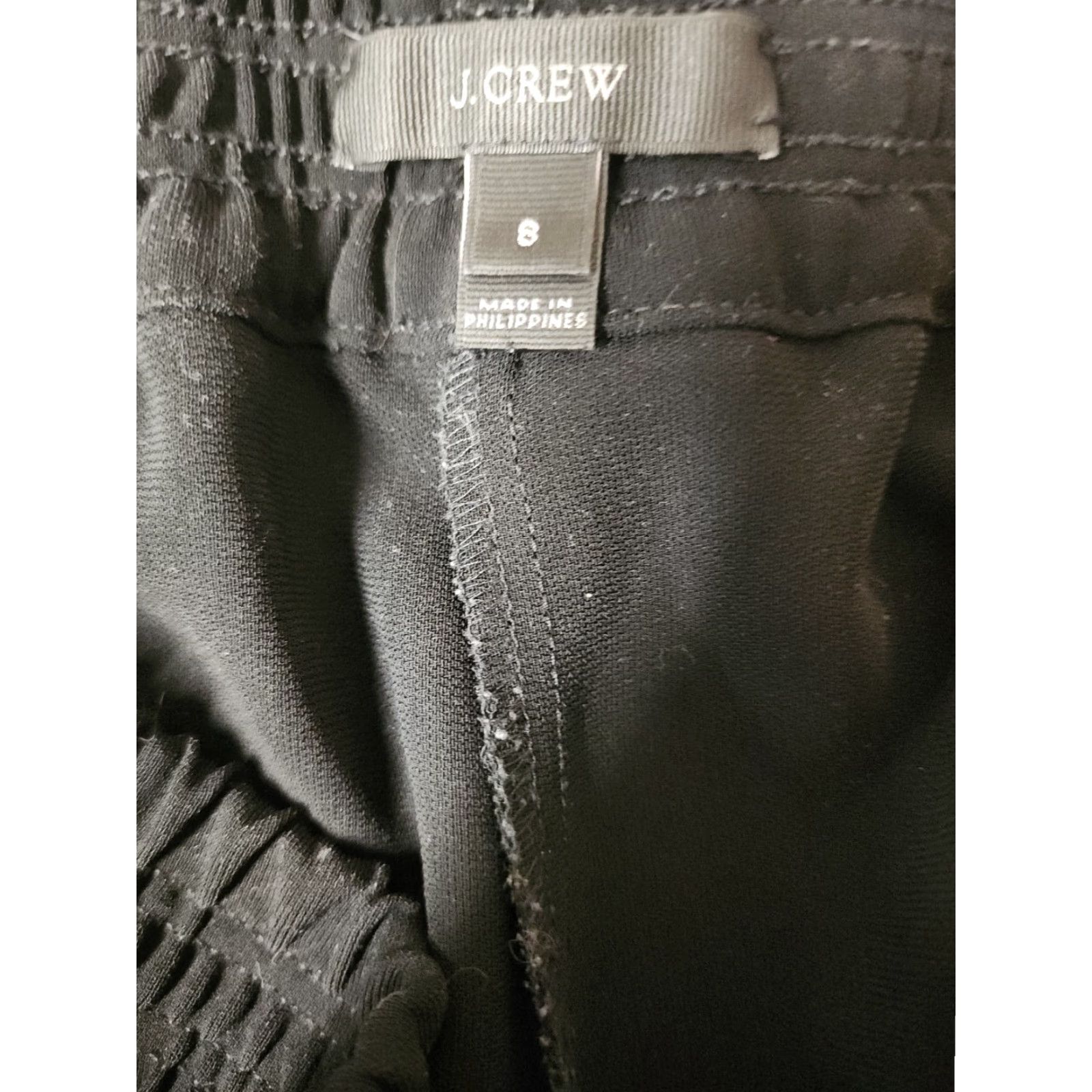 J.Crew J.CREW Pants B8523 Black High Rise Elastic Waist Shirt Tail Hem Rese Size 8 Womens Regular Track Pants Size M / US 6-8 / IT 42-44 - 3 Thumbnail