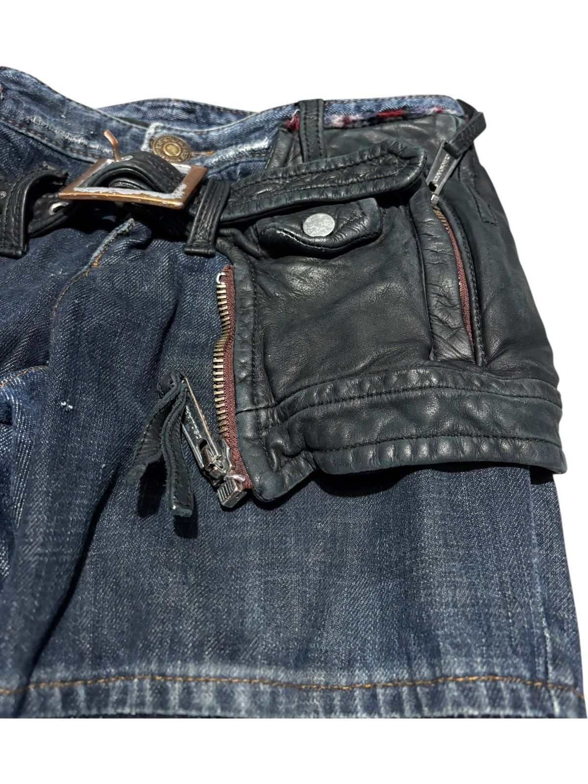 Dsquared2 Dsquared2 Leather Denim Jeans tactical bondage skirt buckle Size 28" / US 6 / IT 42 - 8 Thumbnail