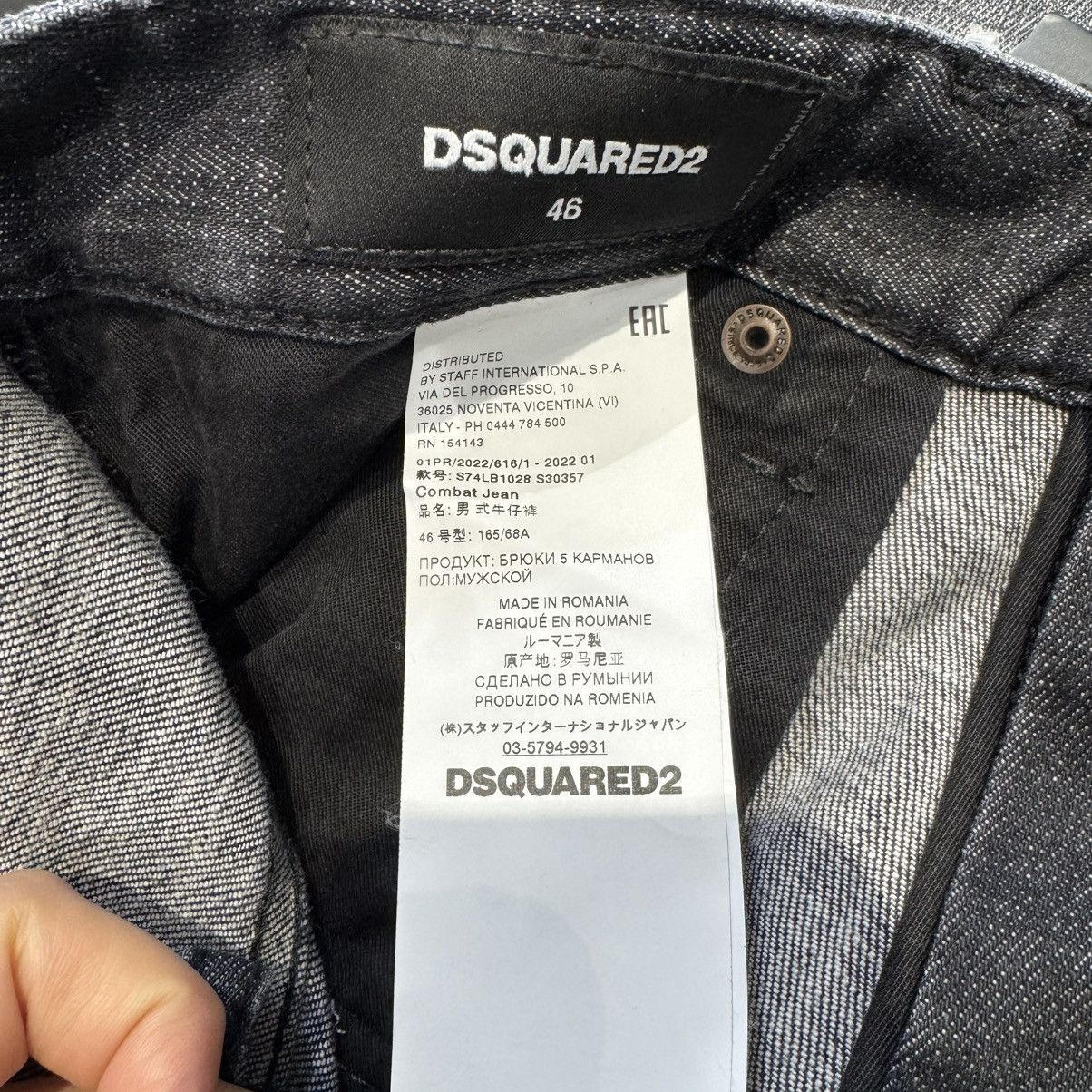 Dsquared2 NWT Dark Wash Distressed Cropped Jeans - BLACK, 46 Size US 30 / EU 46 - 4 Thumbnail