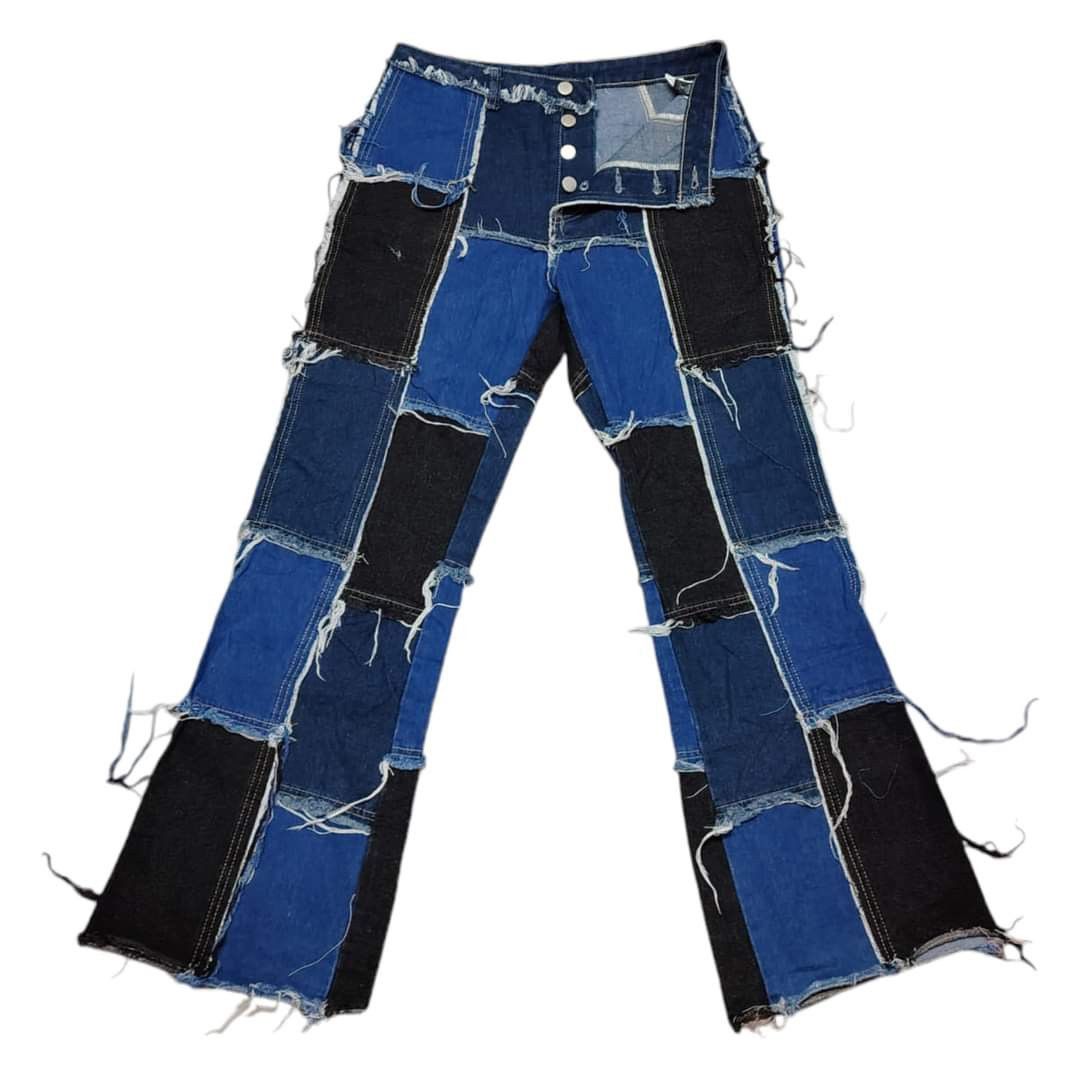 If Six Was Nine Vintage Japanese Brand Patchwork Flare Bell Bottom Jeans Size US 30 / EU 46 - 2 Thumbnail