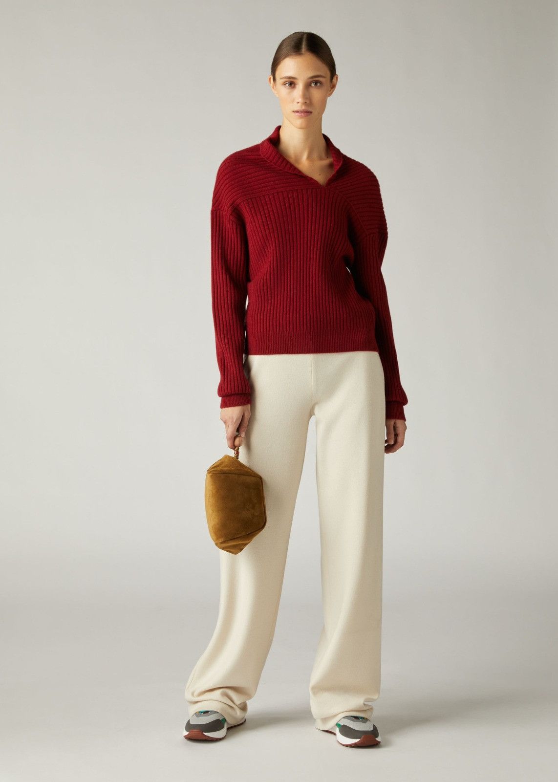 Loro Piana o1srvl11e0125 Mellbreak V-Neck Sweater in Red Size M / US 6-8 / IT 42-44 - 2 Thumbnail