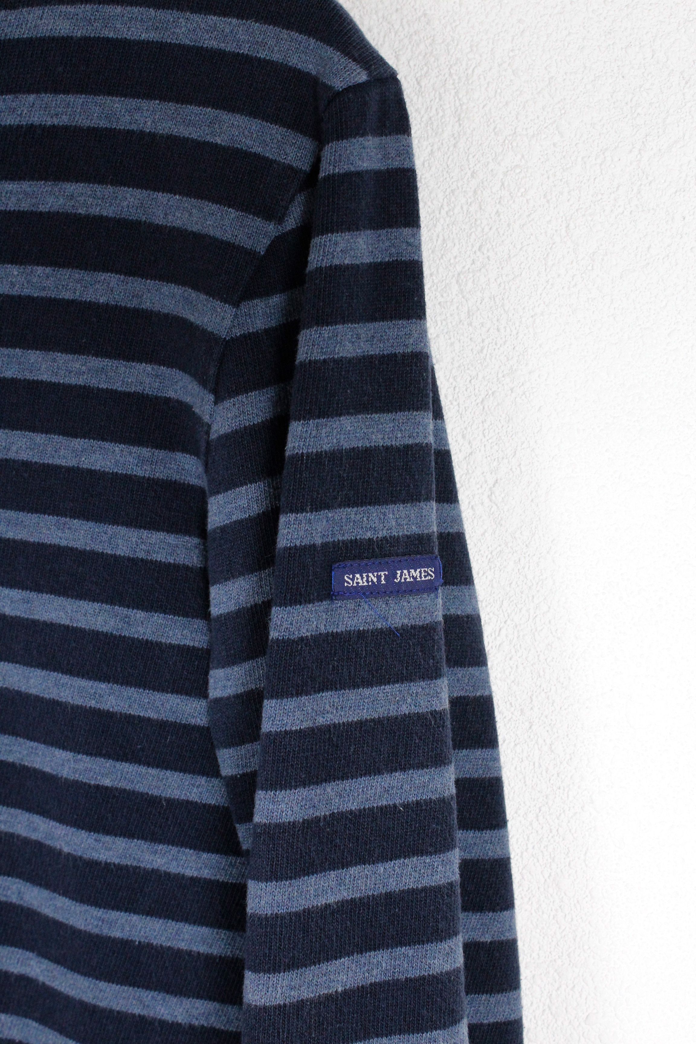 Saint James × Vintage Womens Saint James L'Atelier Striped Breton LS T-shirt 90s Size M / US 6-8 / IT 42-44 - 2 Thumbnail