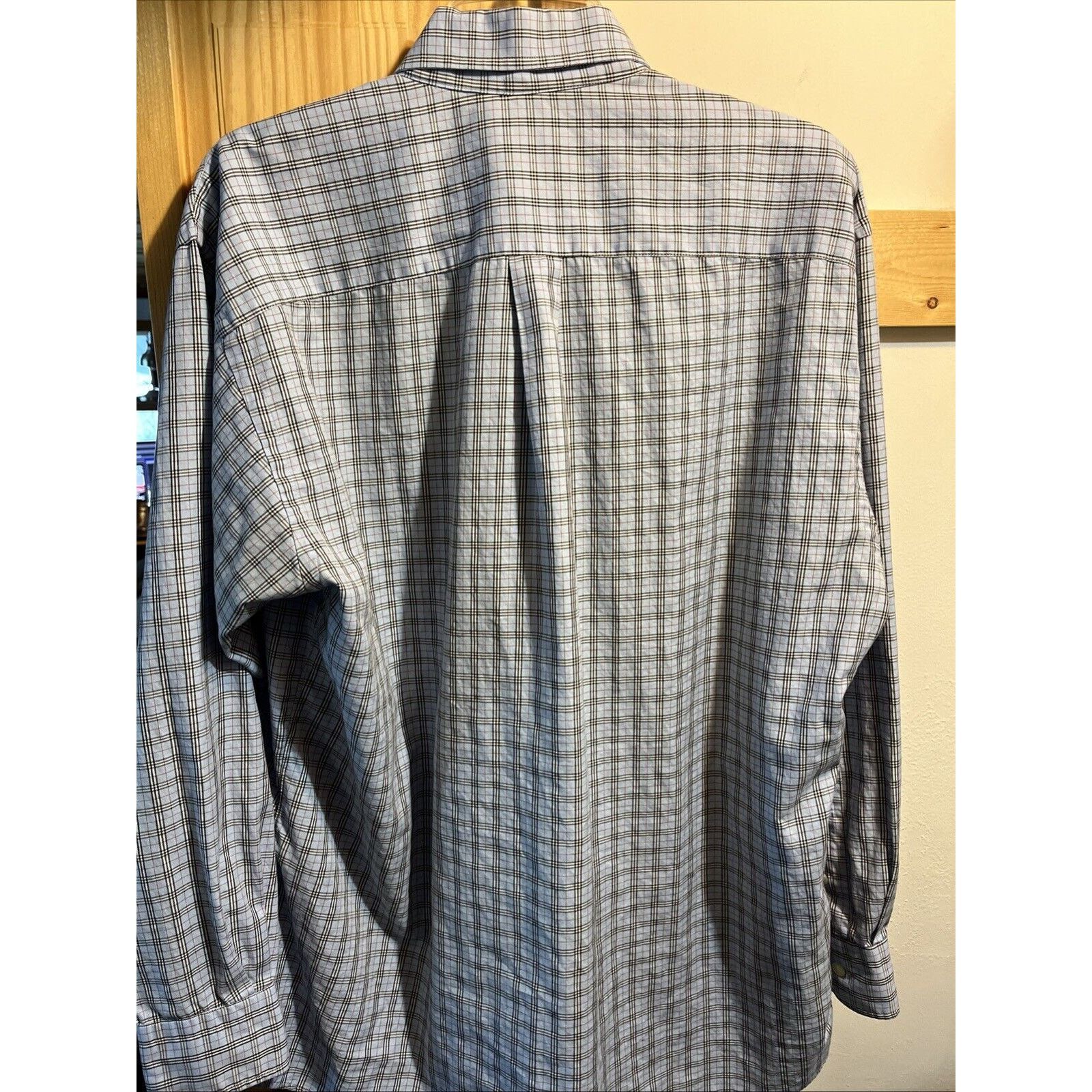Burberry Burberry Men M Blue Plaid Long Sleeve Button Up Cotton Shirt Size US M / EU 48-50 / 2 - 13 Thumbnail
