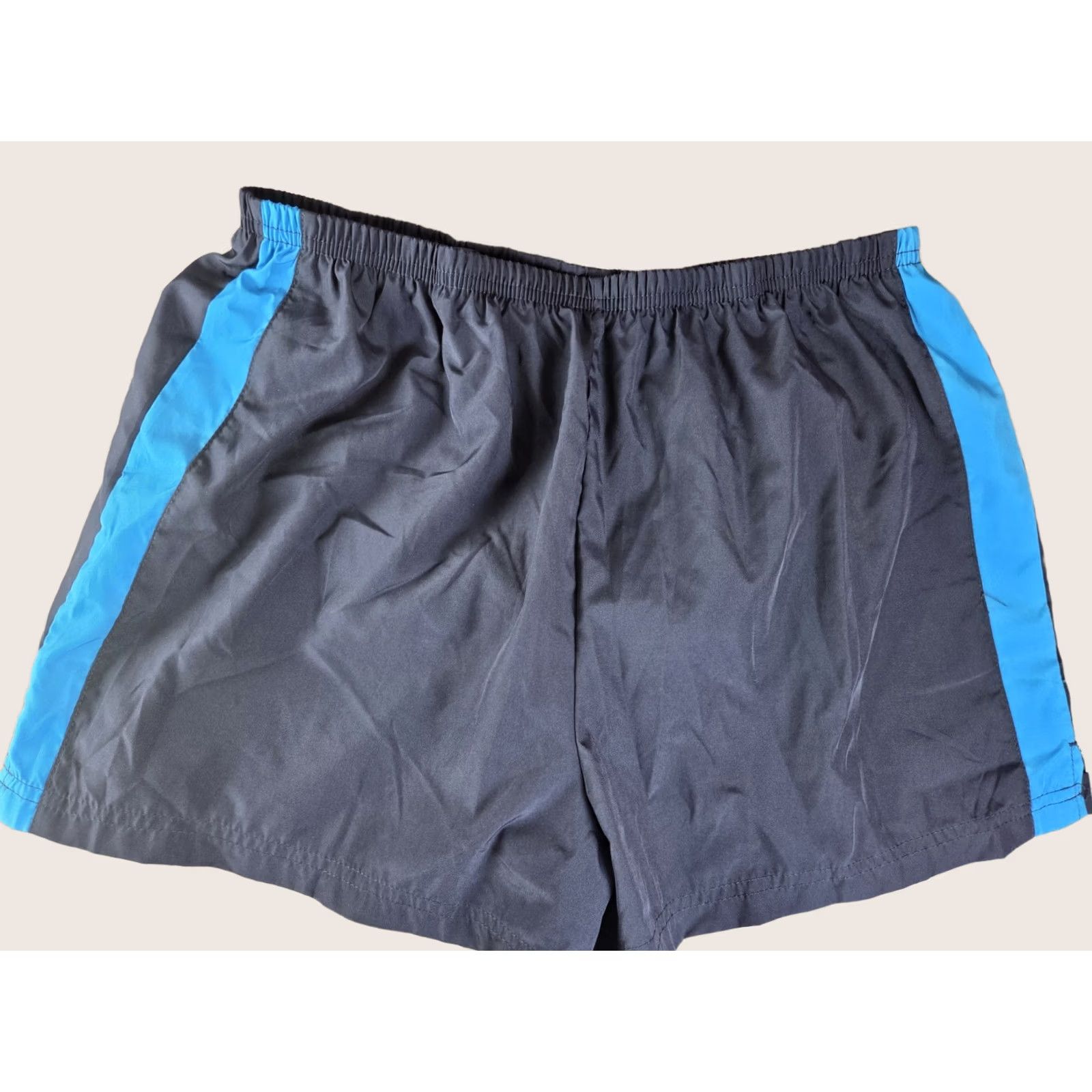Vintage Kathy Ireland Womens Shorts L Blue Elastic Waist Gym Running Workout Regular Fit NFL? Size 36" / US 14 / IT 50 - 1 Thumbnail