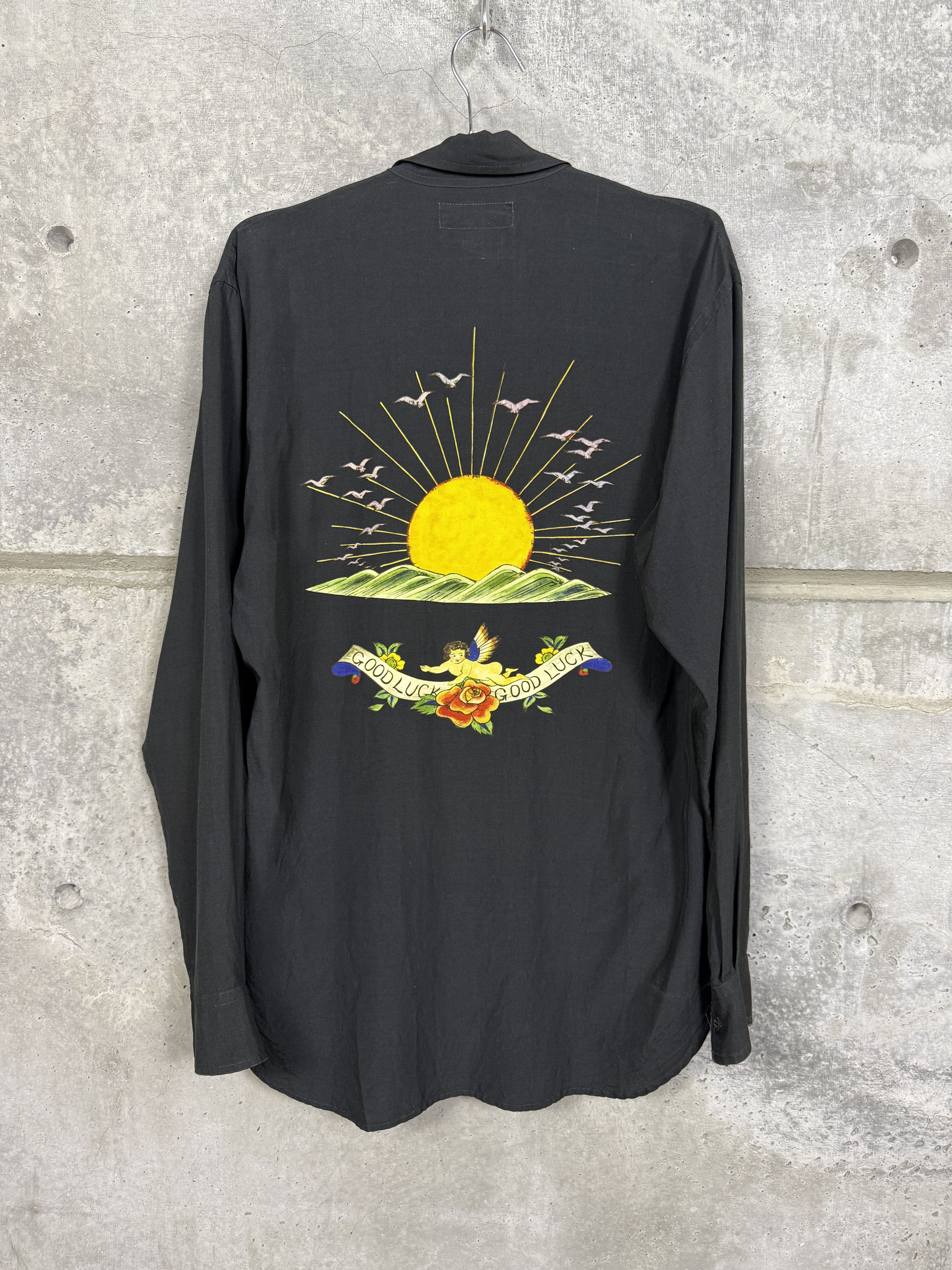 Yohji Yamamoto Yohji Yamamoto 2003 aw Silk Button Up Sailor Tattoo Shirt Size US L / EU 52-54 / 3 - 1 Thumbnail