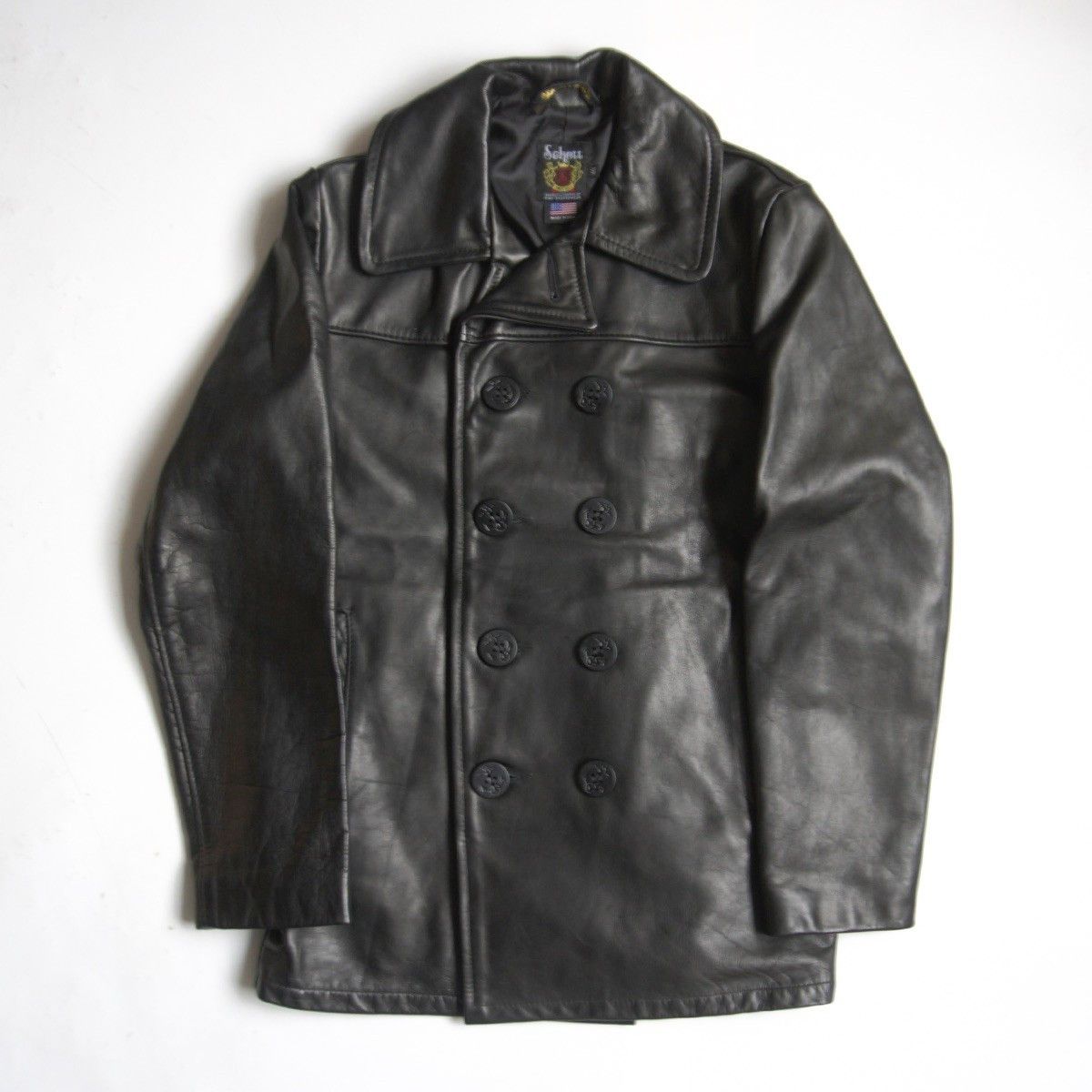 Schott Schott Leather Pea Coat Black Size 40 Size US XXS / EU 40 - 1 Thumbnail