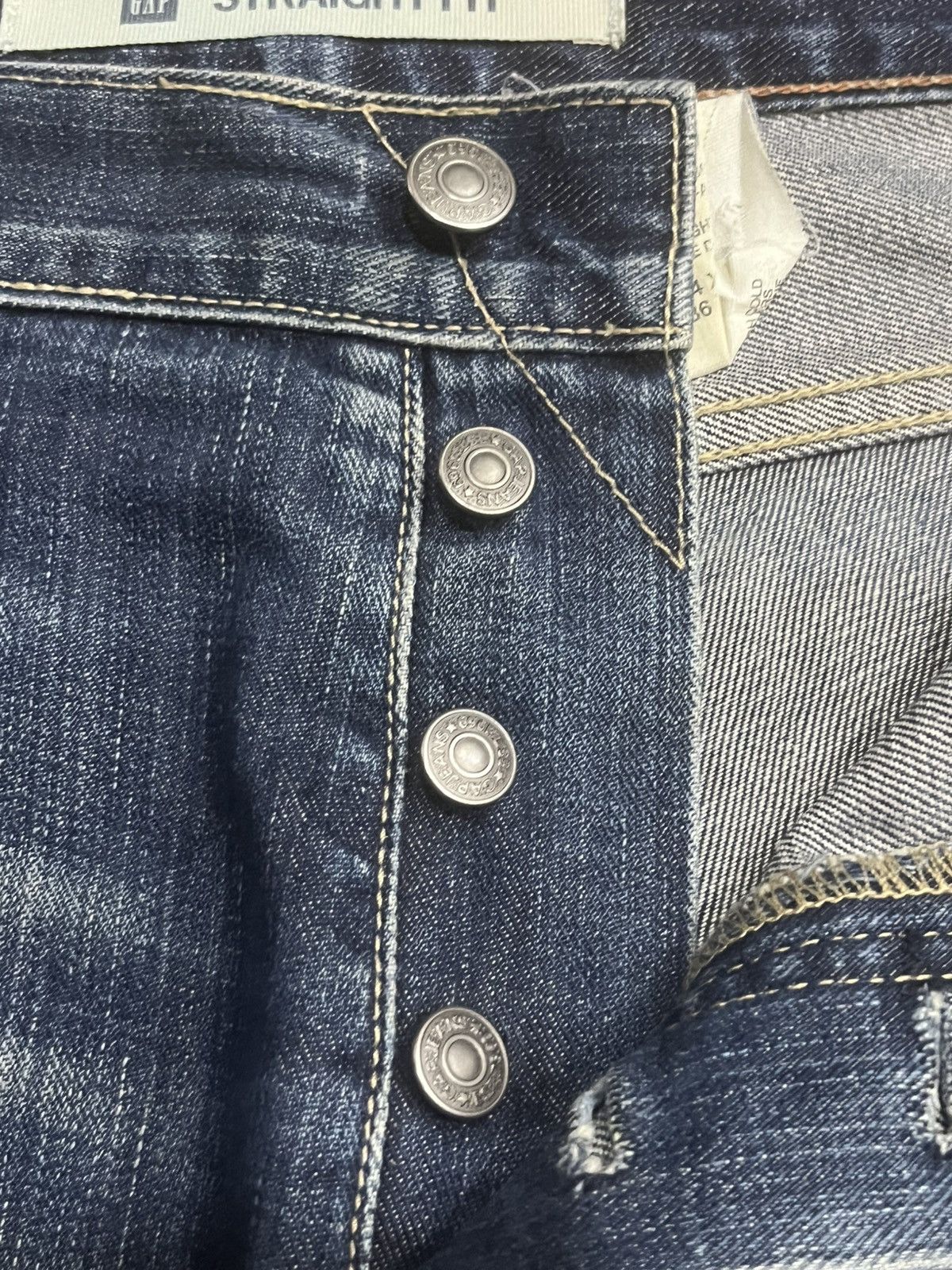 Gap × Yeezy Gap Blue Washed Paint Splattered Distressed Straight Jeans Size US 34 / EU 50 - 7 Thumbnail