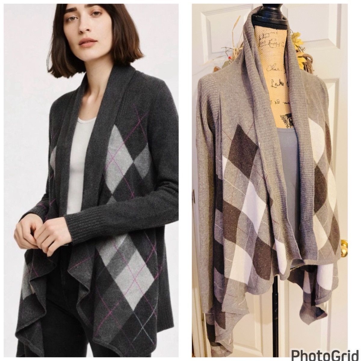 Autumn Cashmere Autumun Cashmere Argyle Cardigan Size S / US 4 / IT 40 - 1 Thumbnail