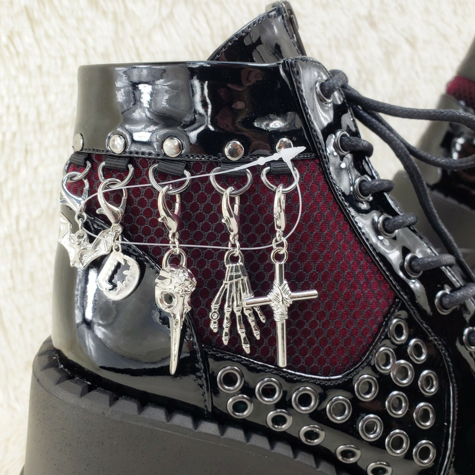 Demonia Cult DEMONIA Stomp 18 Goth Punk Rock Charm Pendant Platform Wedge Size US 6 / IT 36 - 7 Thumbnail