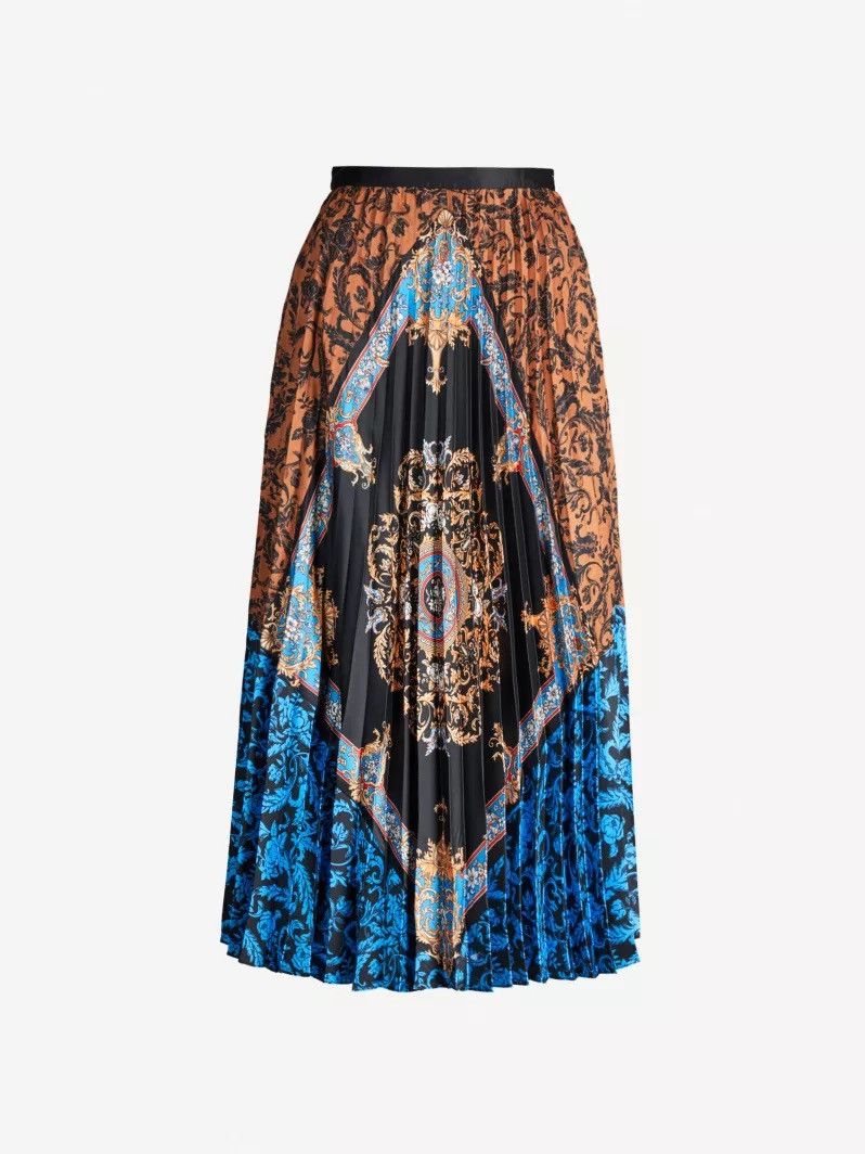 Sandro Sandro Ivona Printed Multicoloured Mid Skirt Pleated Size 25" / US 0 / IT 36 - 1 Thumbnail