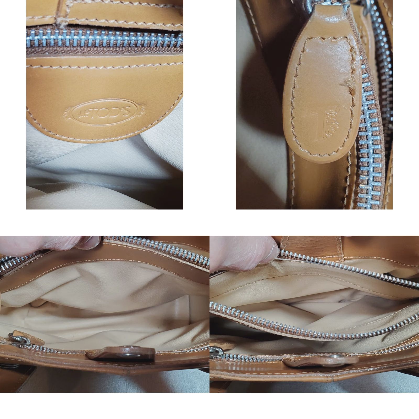 Vintage VINTAGE Tod's Small Tote Handbag Smooth Light Brown Leather Womens Tote Bag Size ONE SIZE - 8 Thumbnail