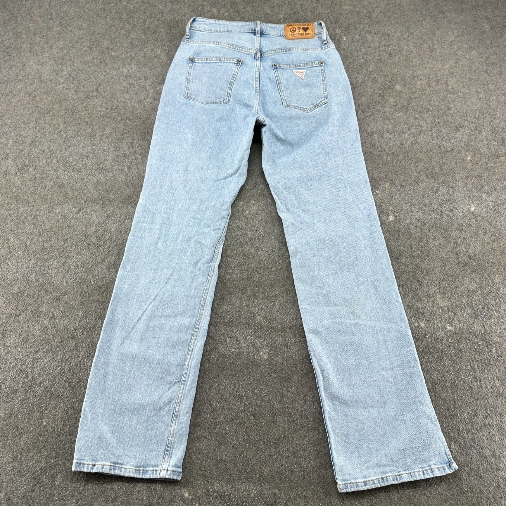 Guess GUESS Jeans Womens 28 Blue Flare J Balvin SS 22 Light Wash Stretch Denim 5-Pocket Inseam 33 Solid Button Zip Women Regular Vintage No Size 28" / US 6 / IT 42 - 5 Thumbnail