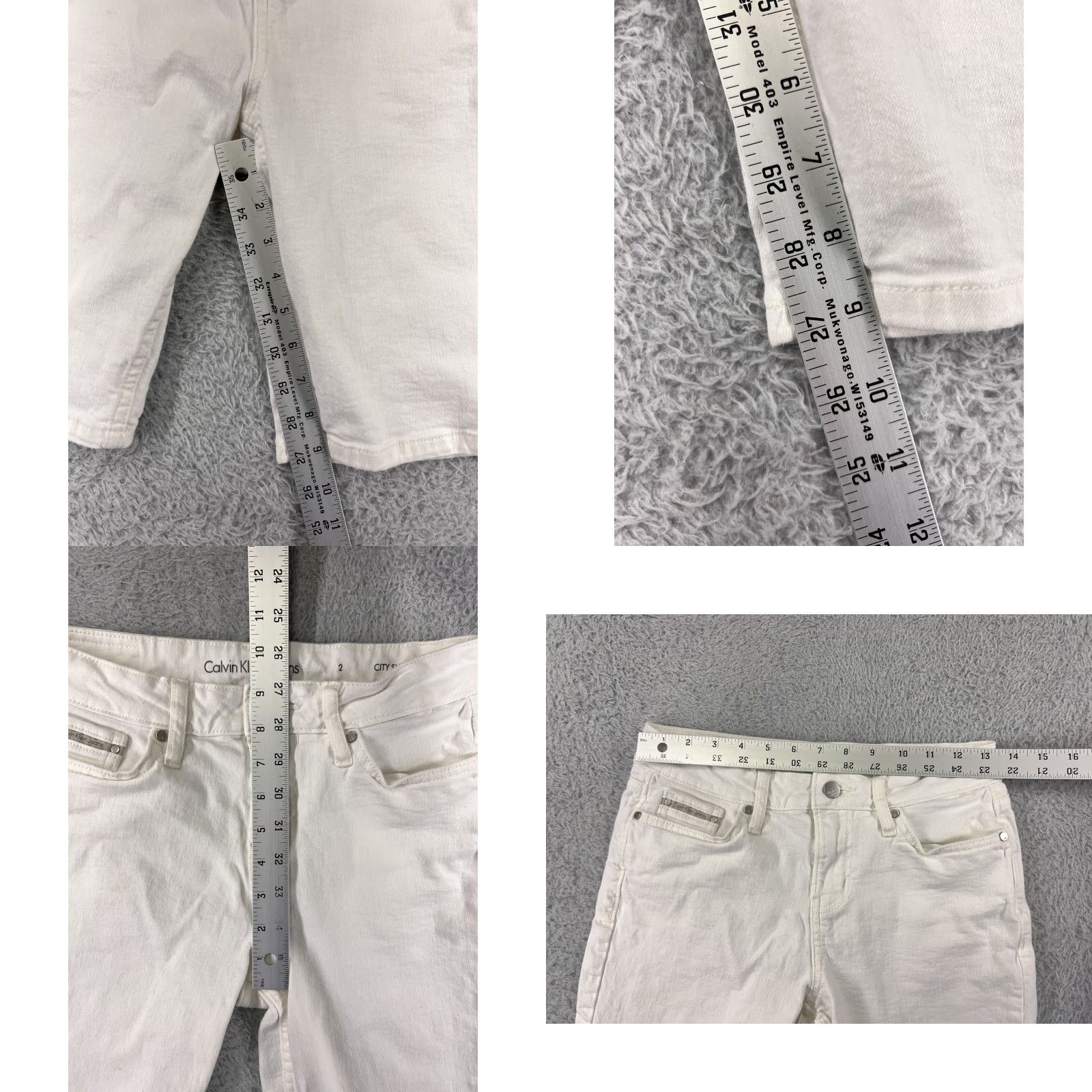 Calvin Klein Calvin Klein Shorts Womens 2 White Distressed Cotton Blend Stretch Pockets 26x9 Vintage No Size 26" / US 2 / IT 38 - 9 Thumbnail