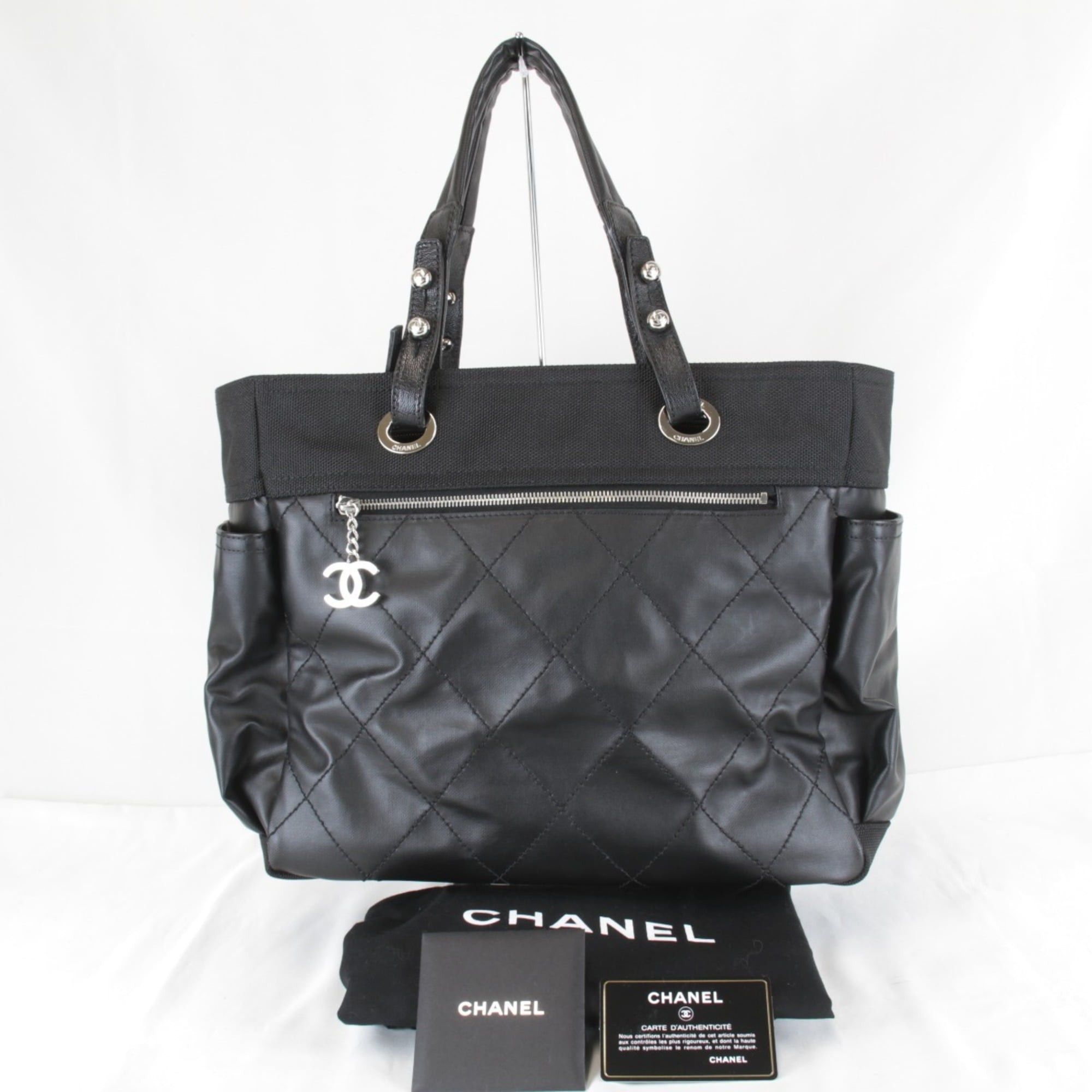 Chanel CHANEL A34210 Tote Bag, Canvas, Black, Women's Size ONE SIZE - 1 Thumbnail