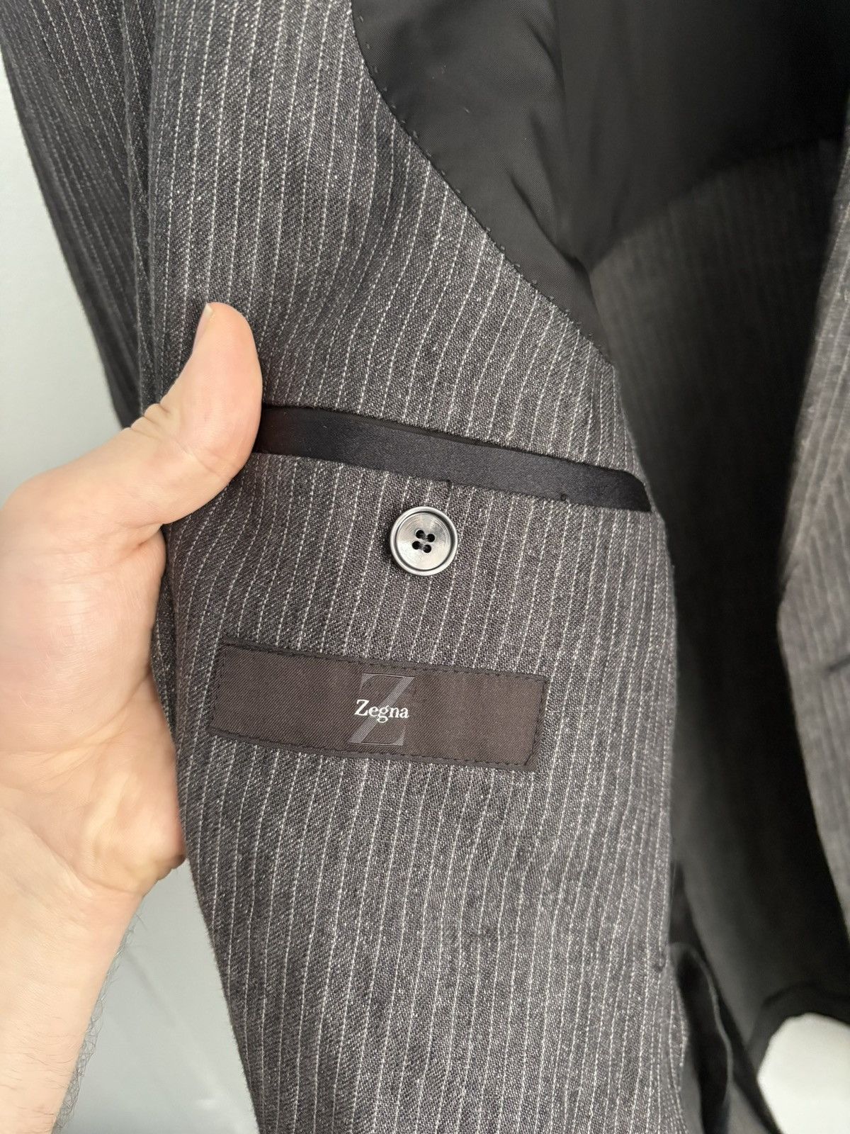 Ermenegildo Zegna Zegna Linen Pinstripe Blazer Size 46R - 3 Thumbnail