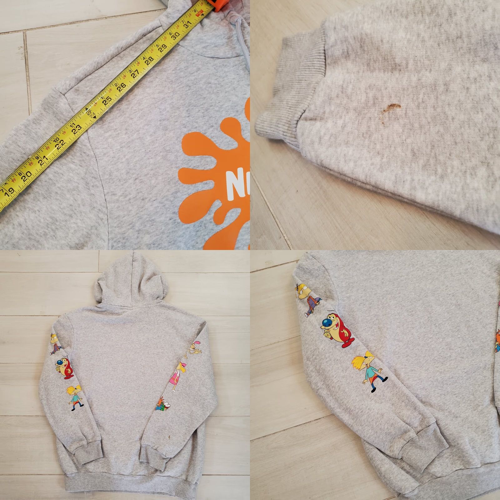 Nickelodeon VINTAGE Nickelodeon 90s Cartoons Hoodie Sweatshirt Gray Large Rocket Power Rugrats Etc Mens Sweatshirt Hoodie Crew Neck Fleece Graphic Print Pockets Size US L / EU 52-54 / 3 - 8 Thumbnail